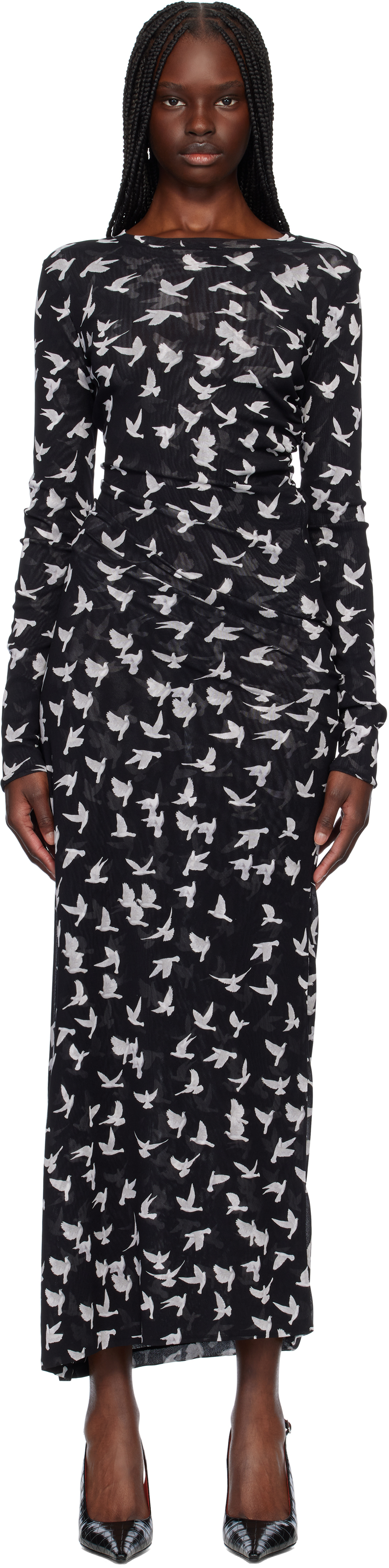 STELLA MCCARTNEY ワンピース Printed mesh jersey maxi 1046734 Amazon.com: Stella McCartney, Cherry Print V-Neck Body-Con