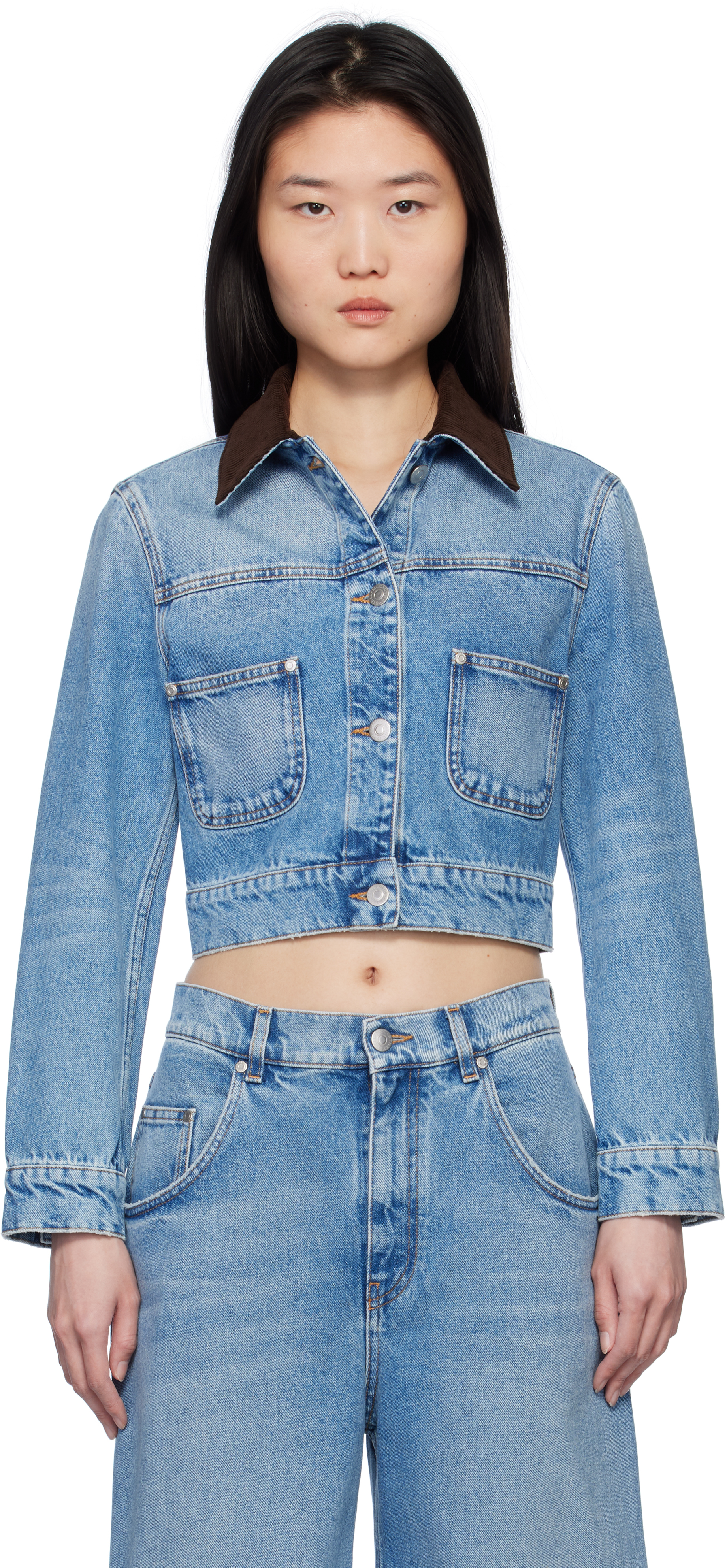 Blue Vintage Wash Denim Jacket