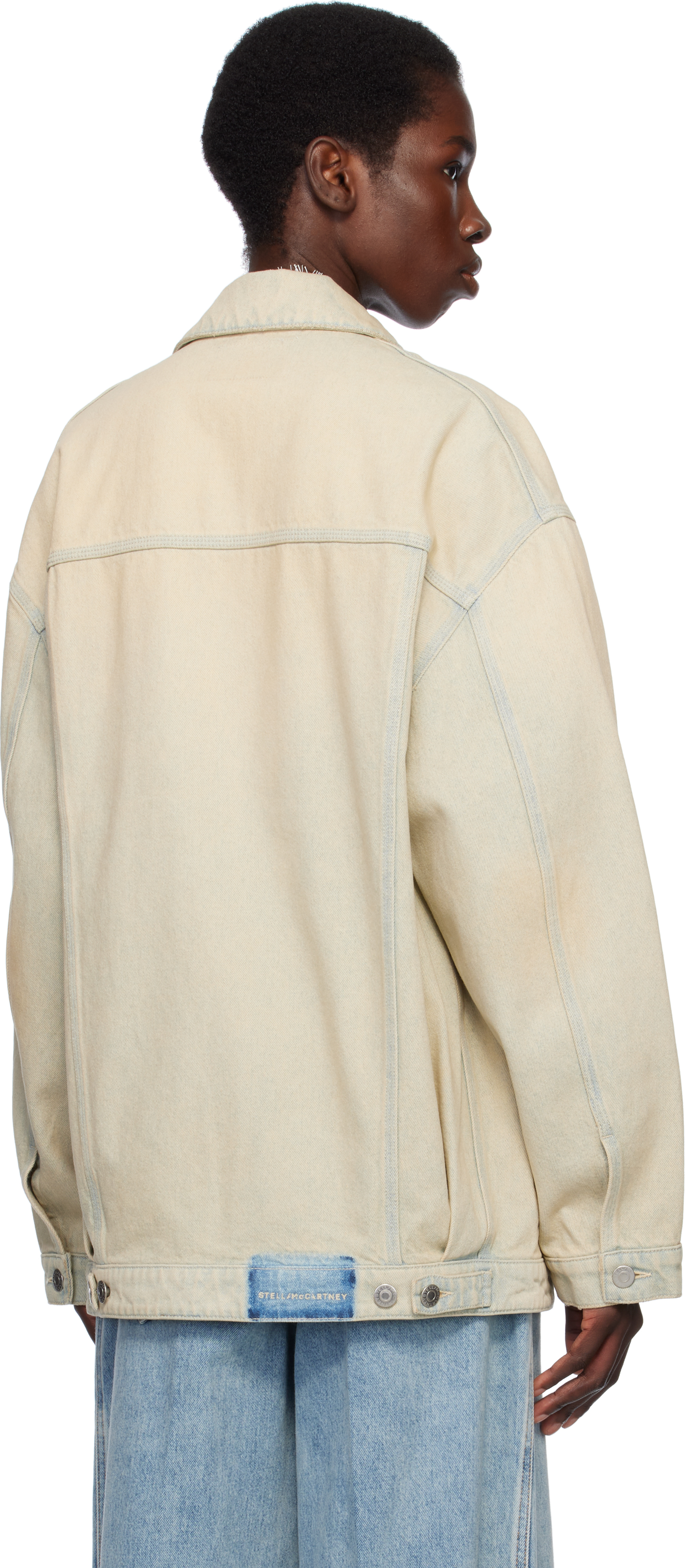STELLA MCCARTNEY BLUE SAND OVERDYED DENIM JACKET 