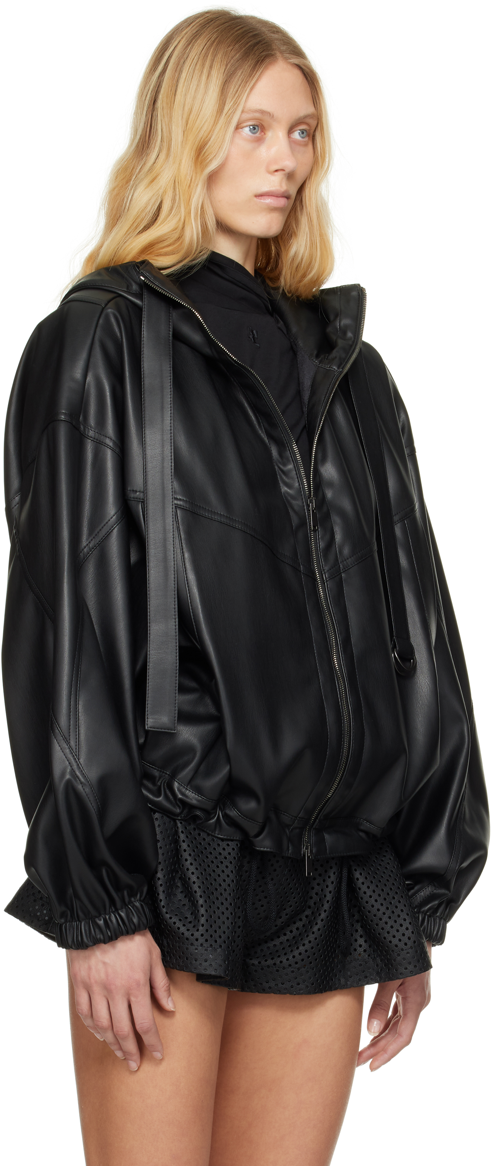 Stella Mccartney Black Altermat Utility Faux Leather Jacket In 1000 Black