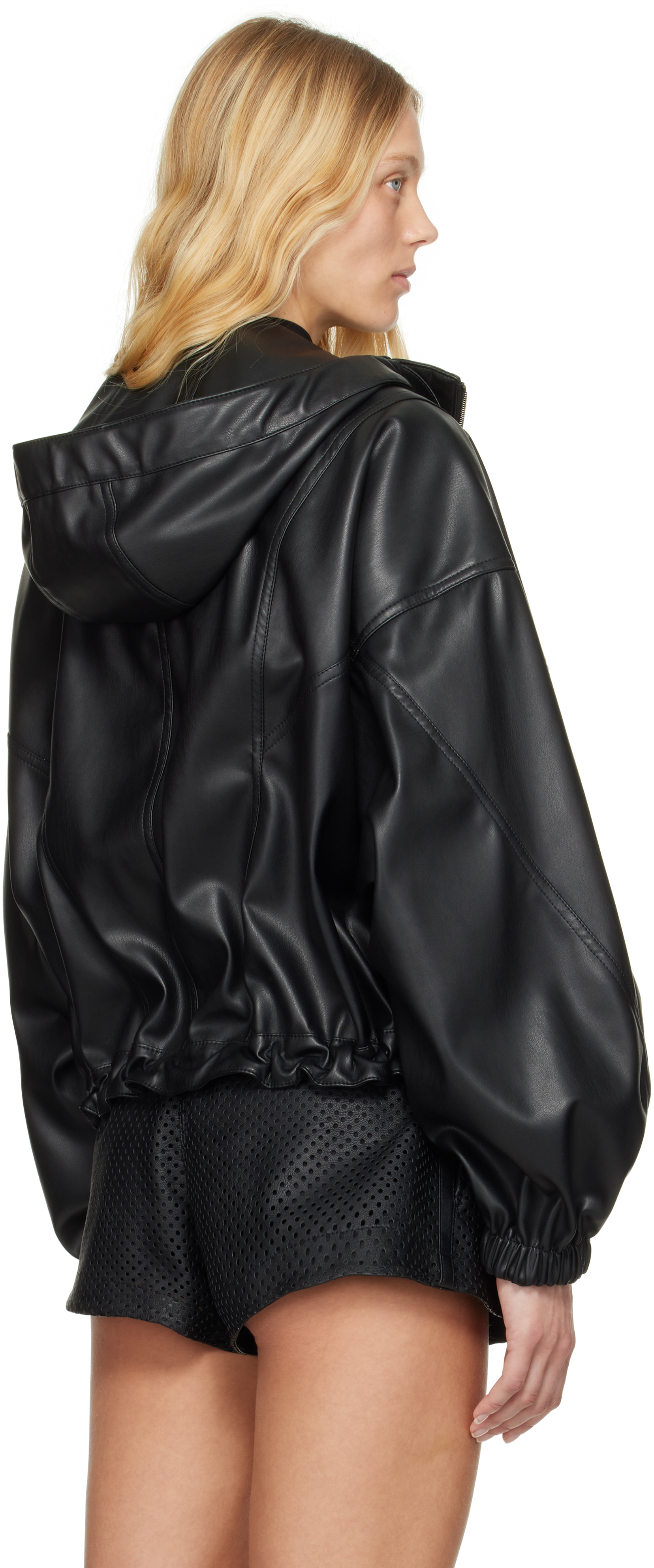 Stella Mccartney Black Altermat Utility Faux Leather Jacket In 1000 Black