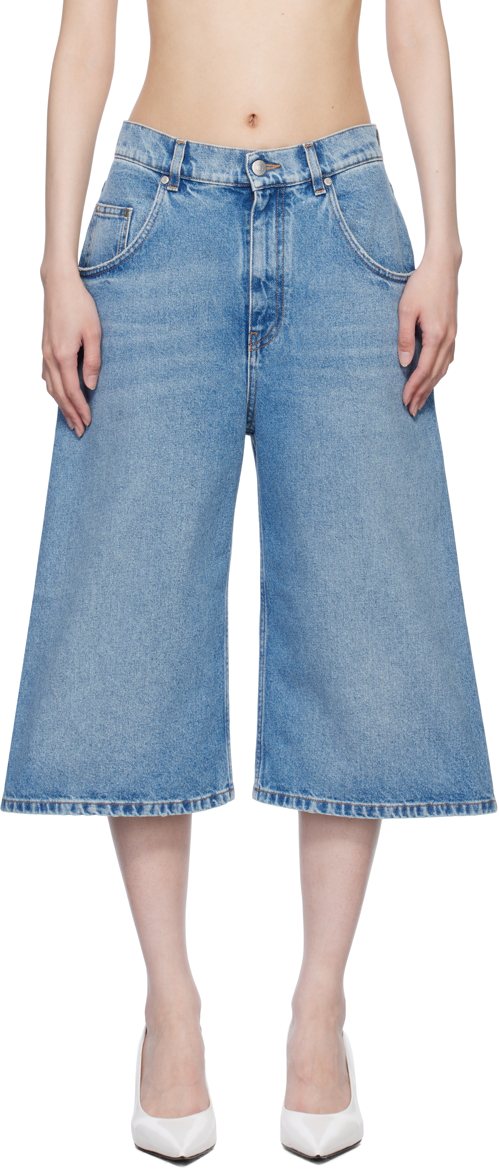 ステラマッカートニー ブルーデニムコットンショートパンツ sr-600447snh544008_1.jpg