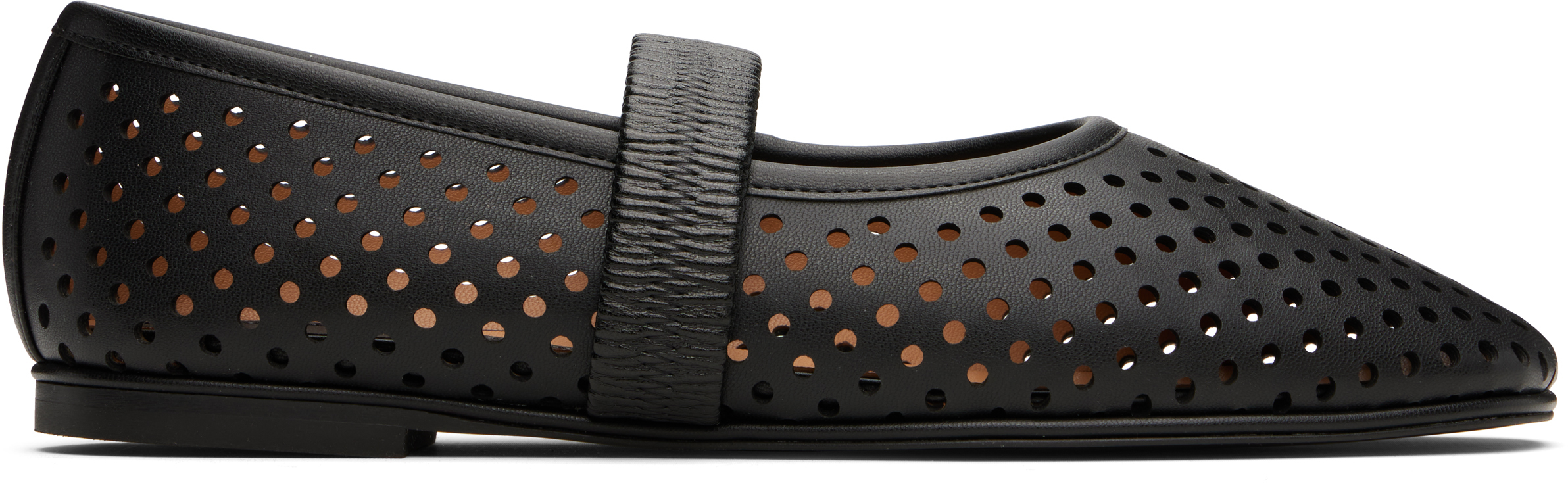 Stella Mccartney Black Ryder Perforated Ballerina Flats In 1000 Black
