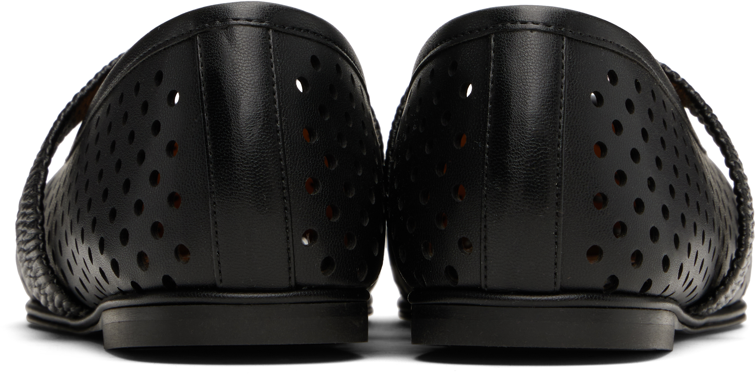 Stella Mccartney Black Ryder Perforated Ballerina Flats In 1000 Black