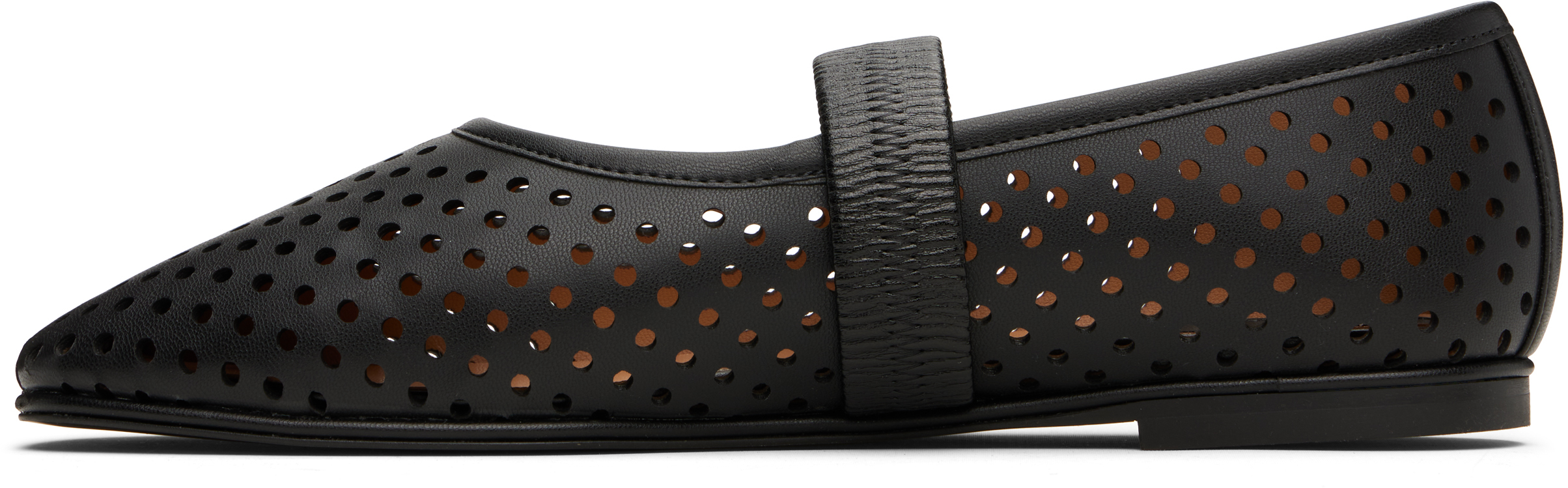 Stella Mccartney Black Ryder Perforated Ballerina Flats In 1000 Black