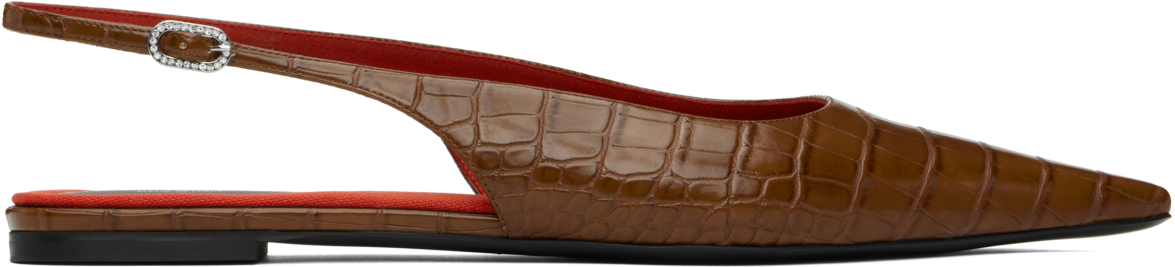 Brown Elsa Slingback Ballerina Flats