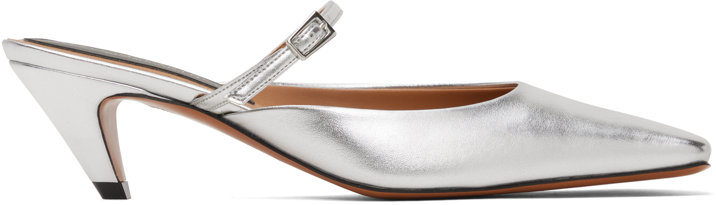 Silver Stella Spur Kitten Heels
