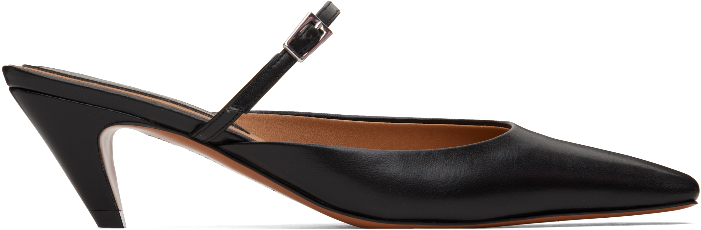 Black Stella Spur Kitten Heels