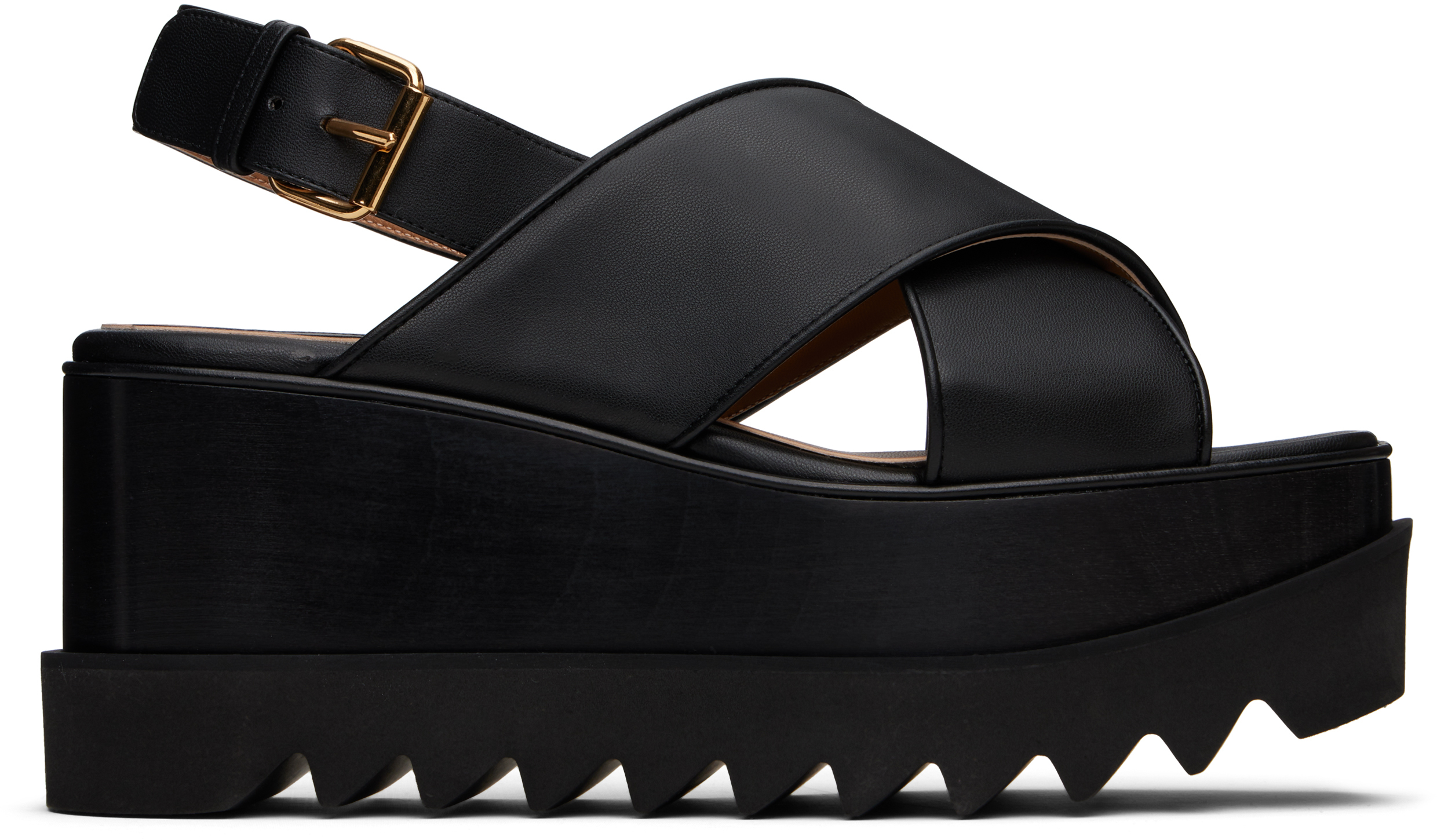 Black Elyse Platform Heeled Sandals