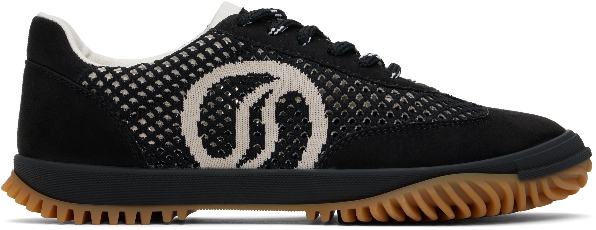 Black & Gray S-Wave Sport Mesh Paneled Sneakers by Stella