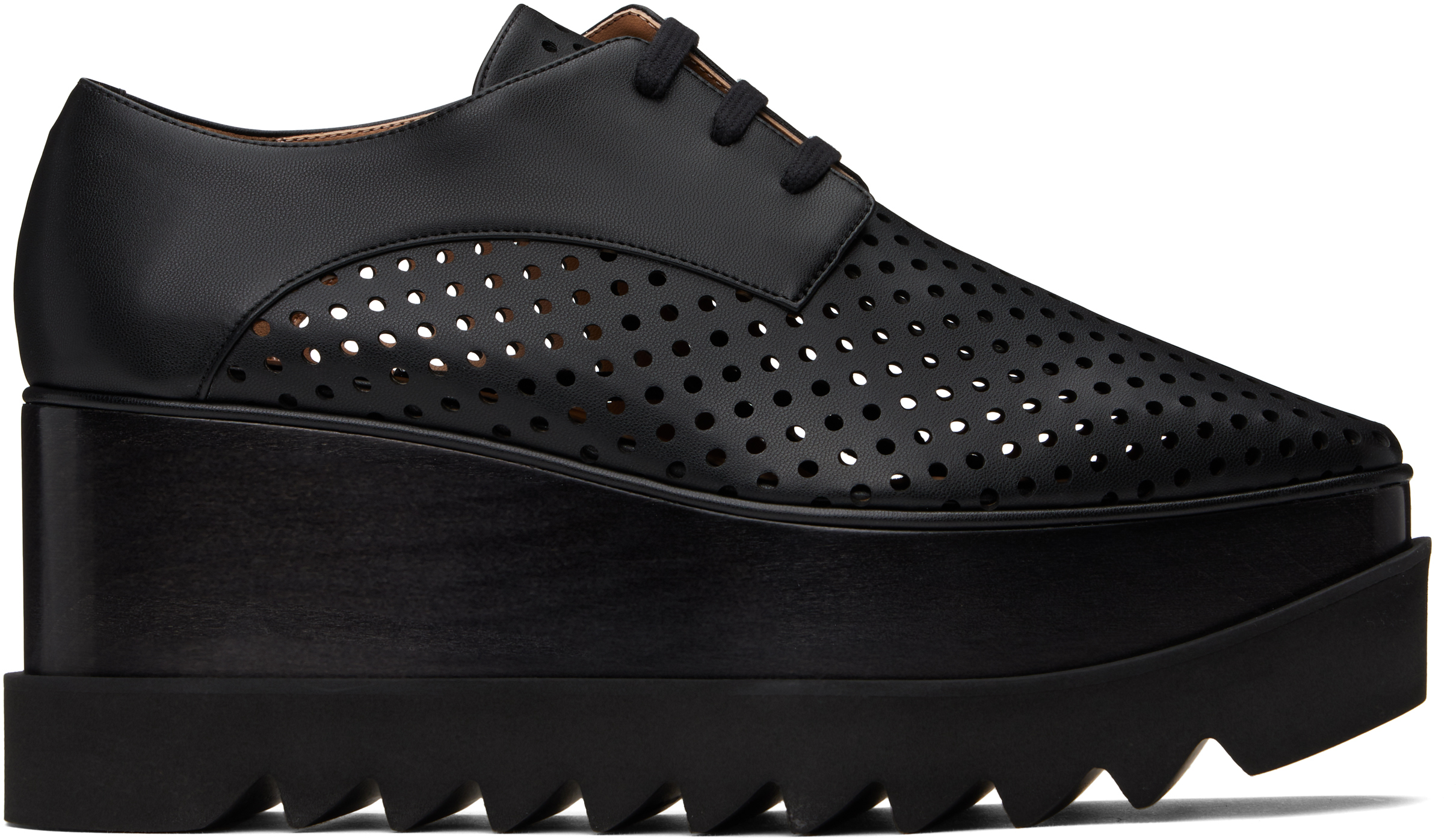 Stella Mccartney★ Elyse穴あきプラットフォーム Black Elyse Perforated Platform Oxfords by Stella McCartney