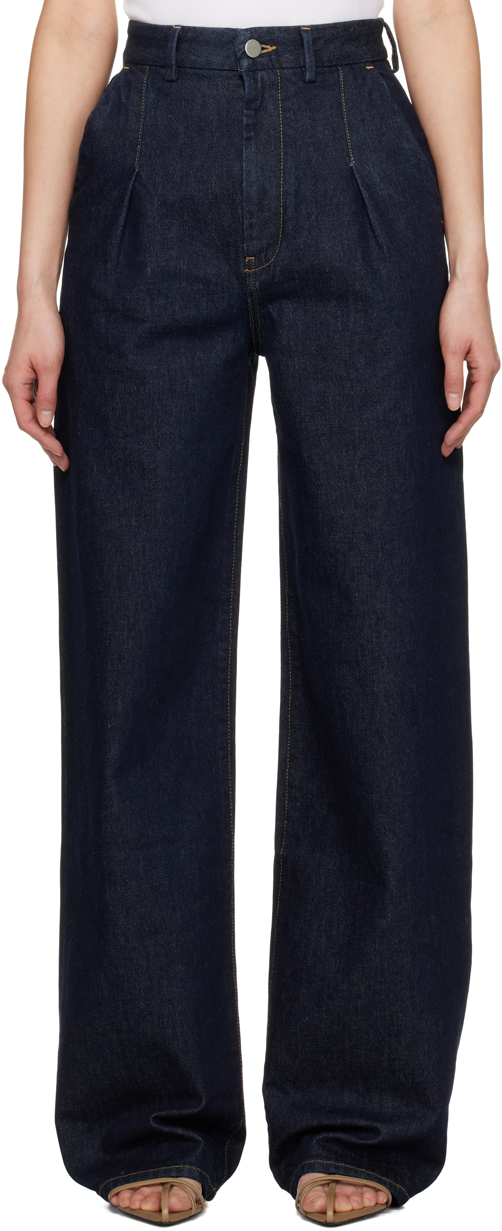 【関税込み】Loulou de Saison ブルー Jude ジーンズ LOULOU DE SAISON Jude organic high-rise straight-leg jeans