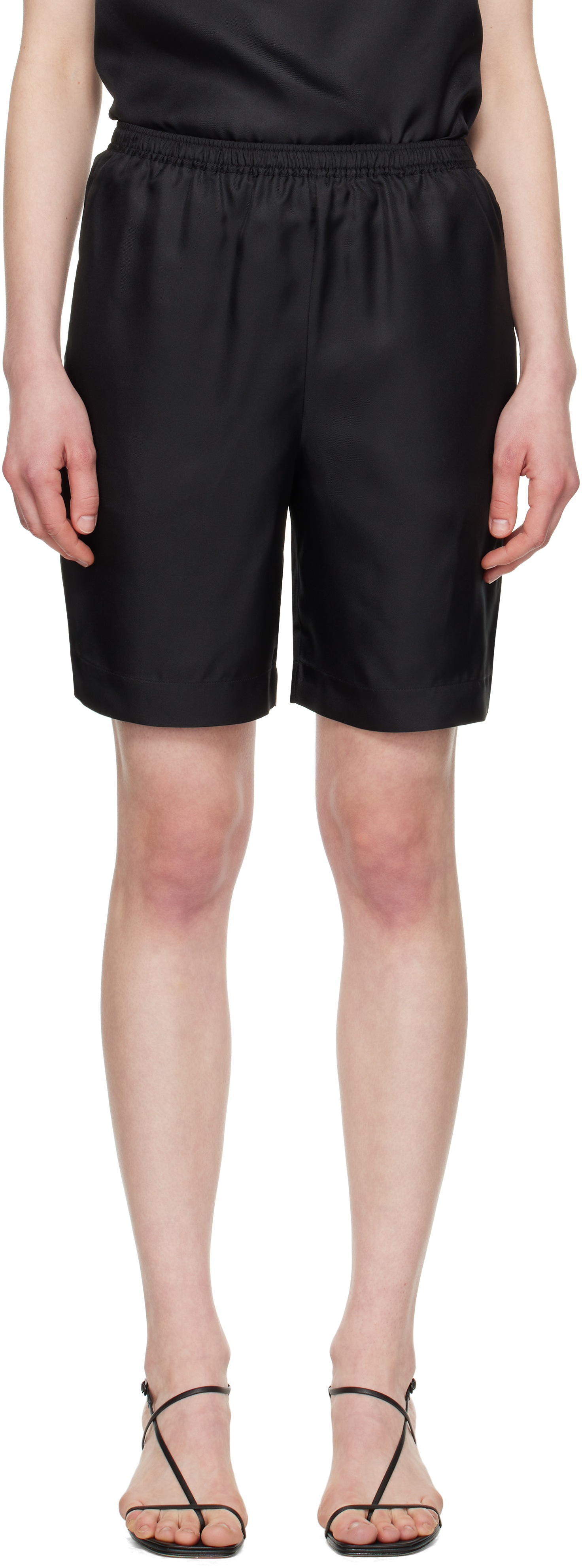 Shop Loulou Studio Black Zinia Shorts