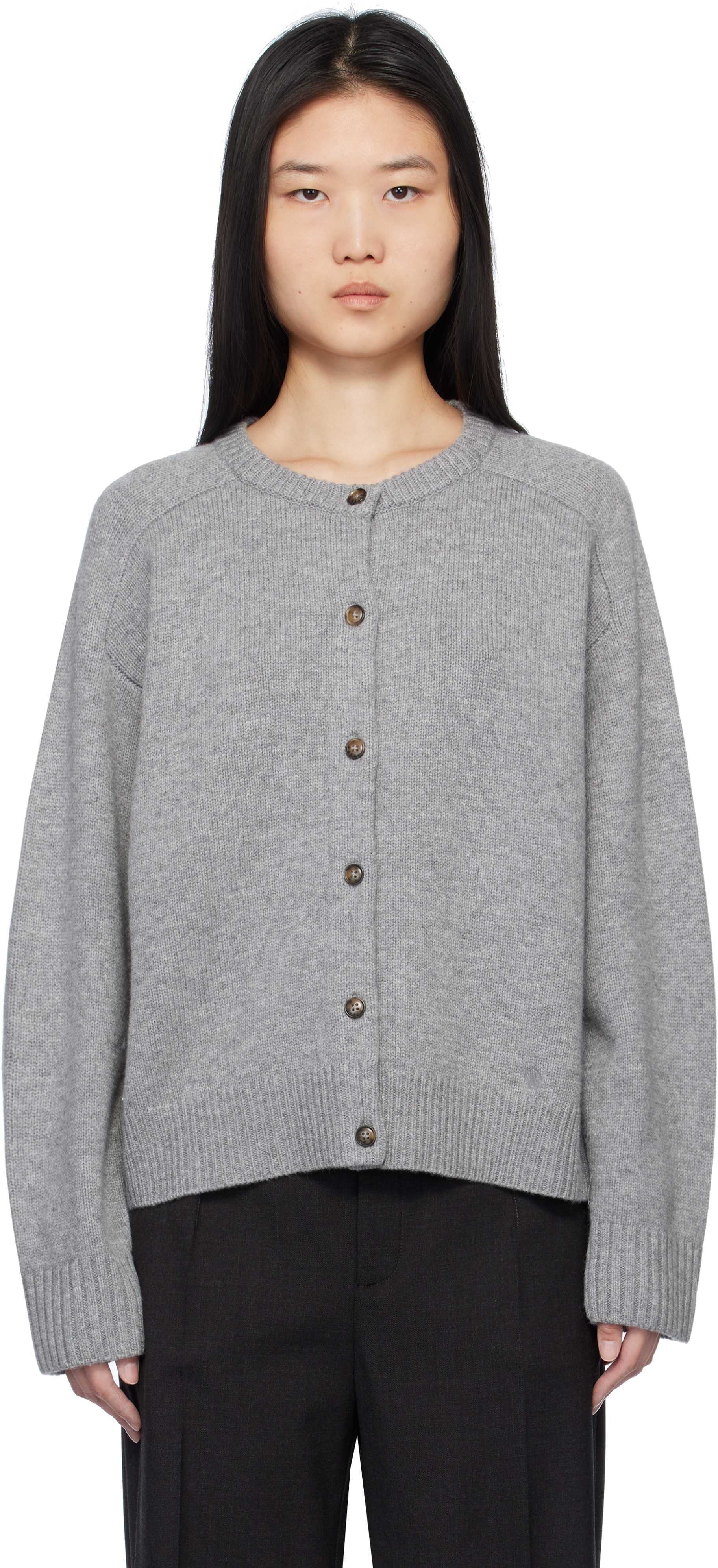 LOULOU STUDIO GRAY AIDAR CARDIGAN