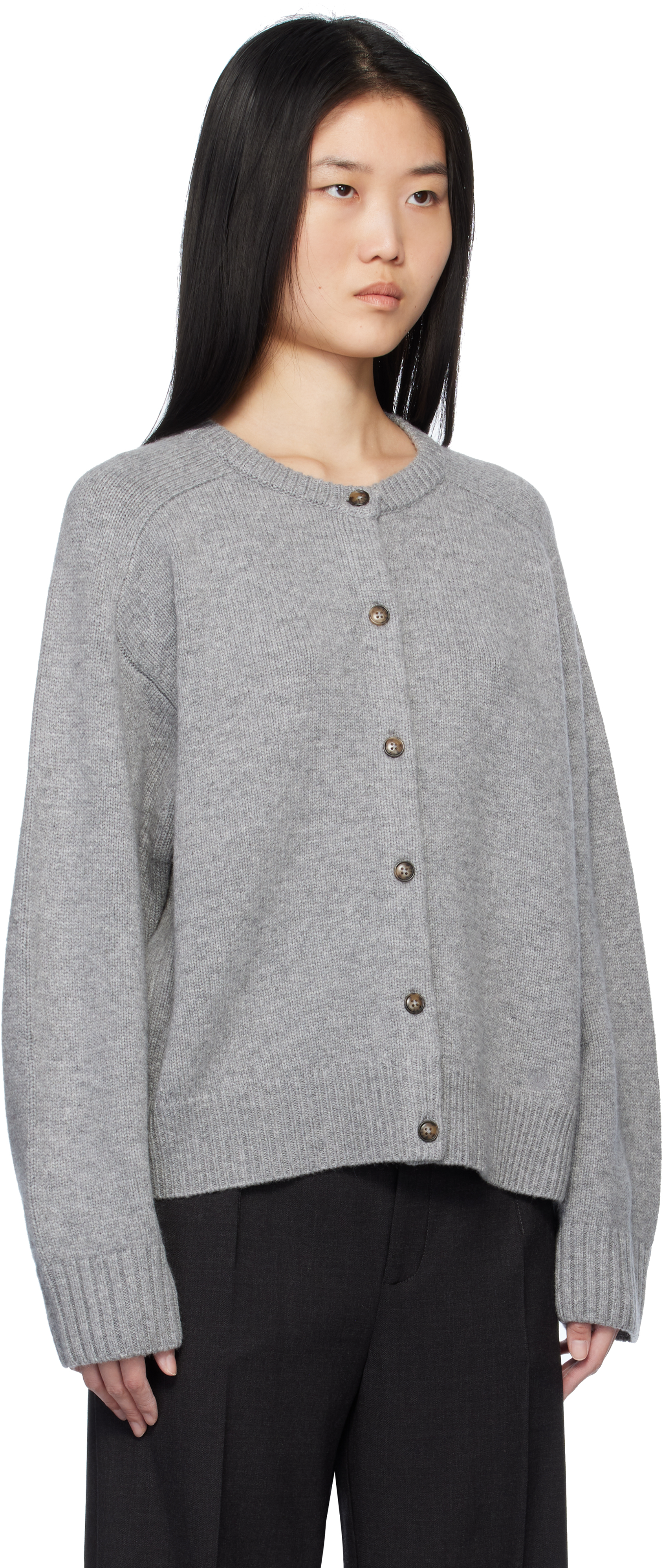 LOULOU STUDIO GRAY AIDAR CARDIGAN