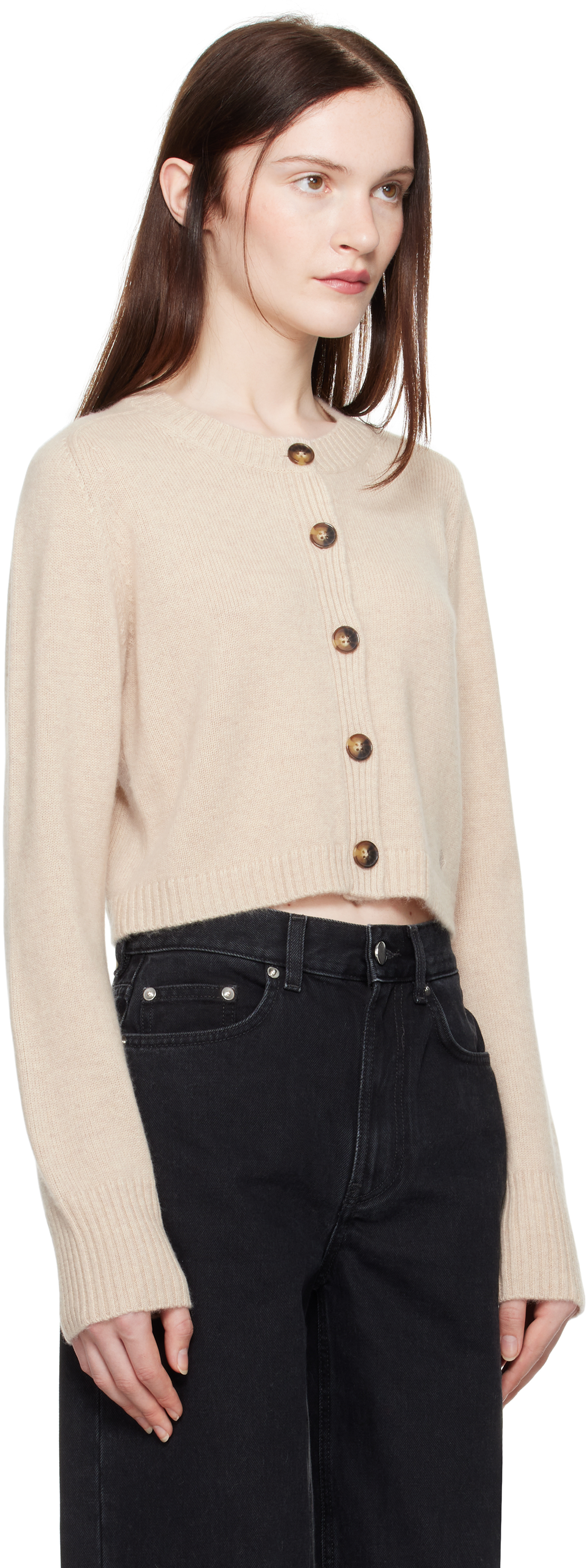 Loulou Studio Beige Zephir Cardigan In Oat Melange