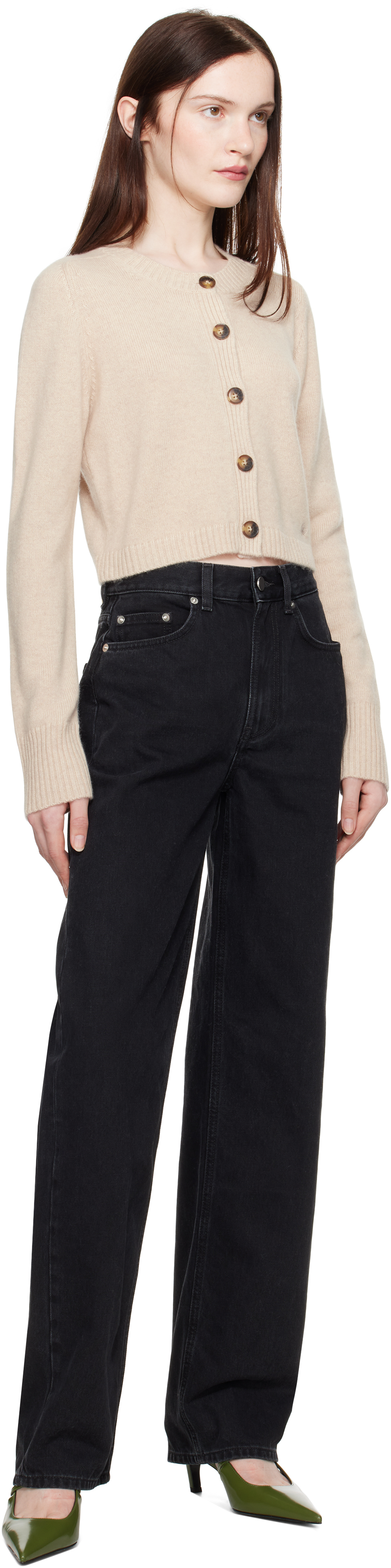 Loulou Studio Beige Zephir Cardigan In Oat Melange