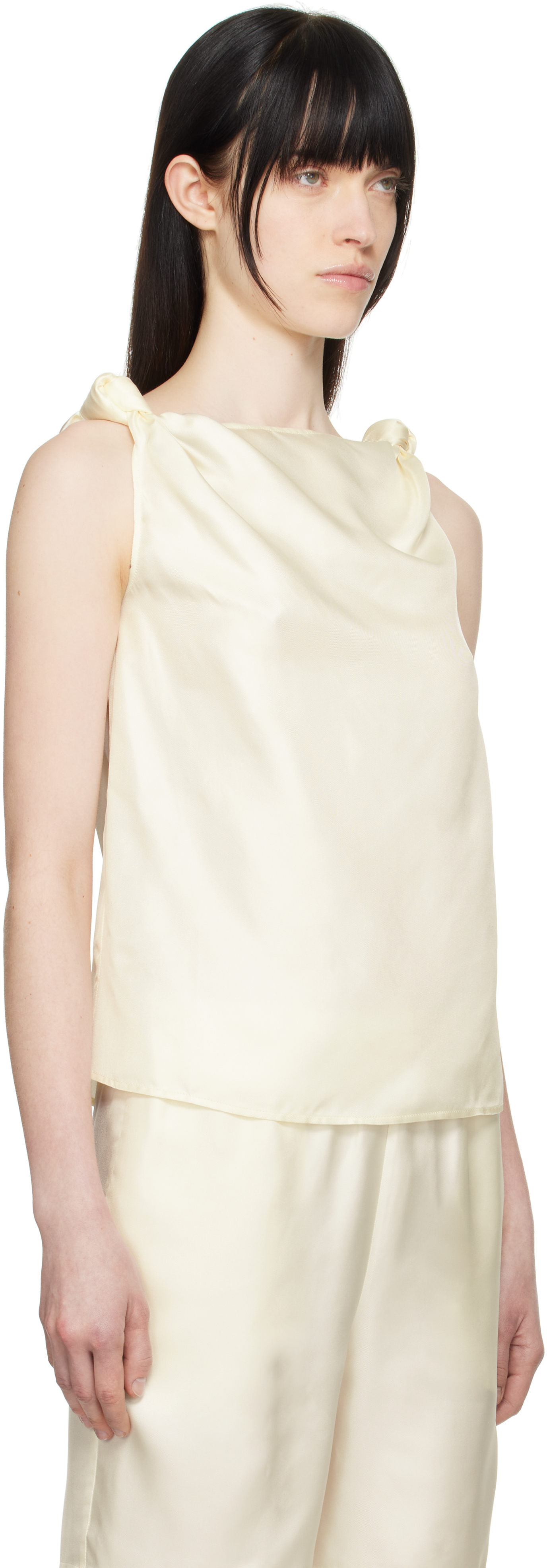 Shop Loulou Studio Off-white Remy Tank Top In Soft Vanilla