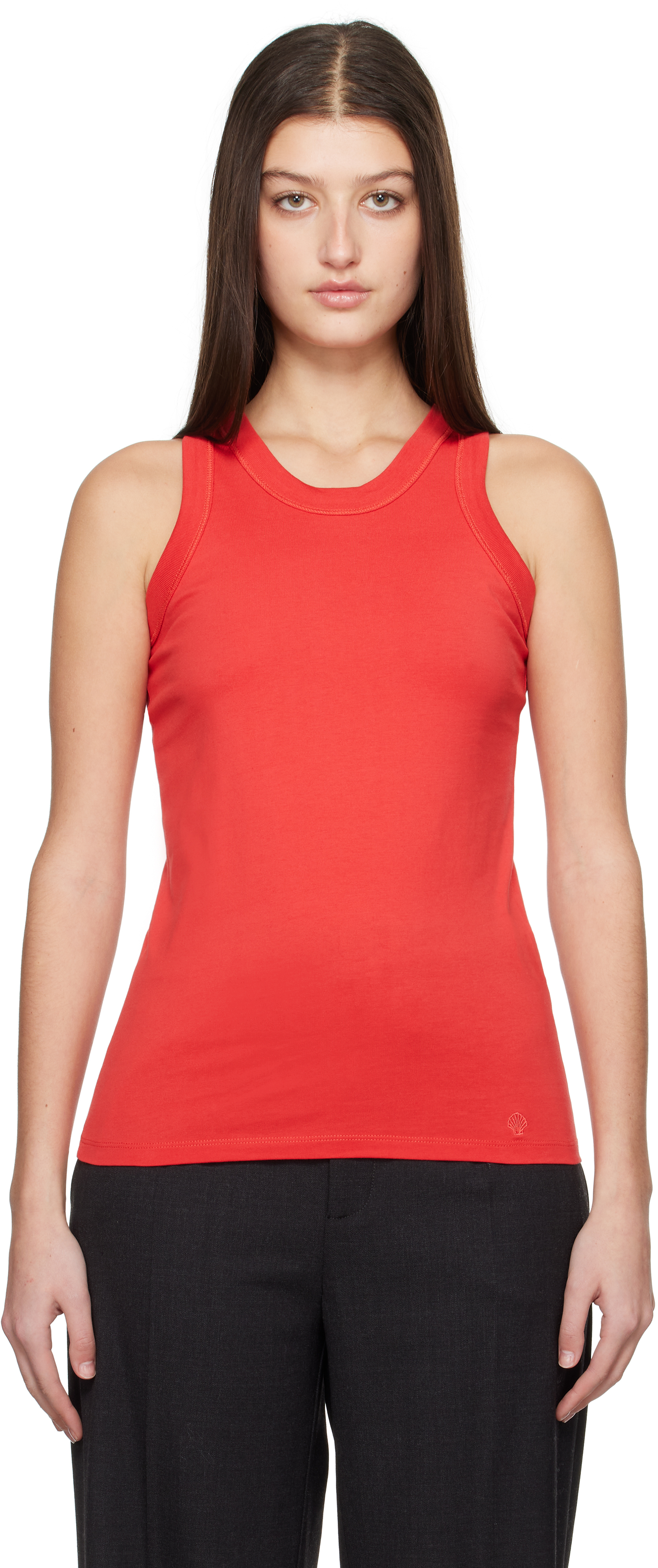 Loulou Studio Red Poso Tank Top In Tomato