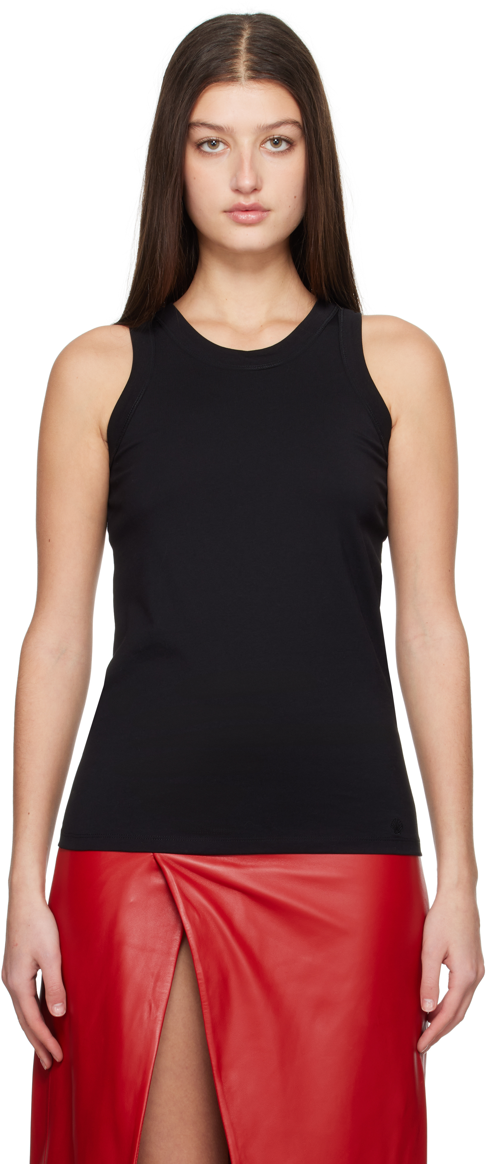 LOULOU STUDIO BLACK POSO TANK TOP
