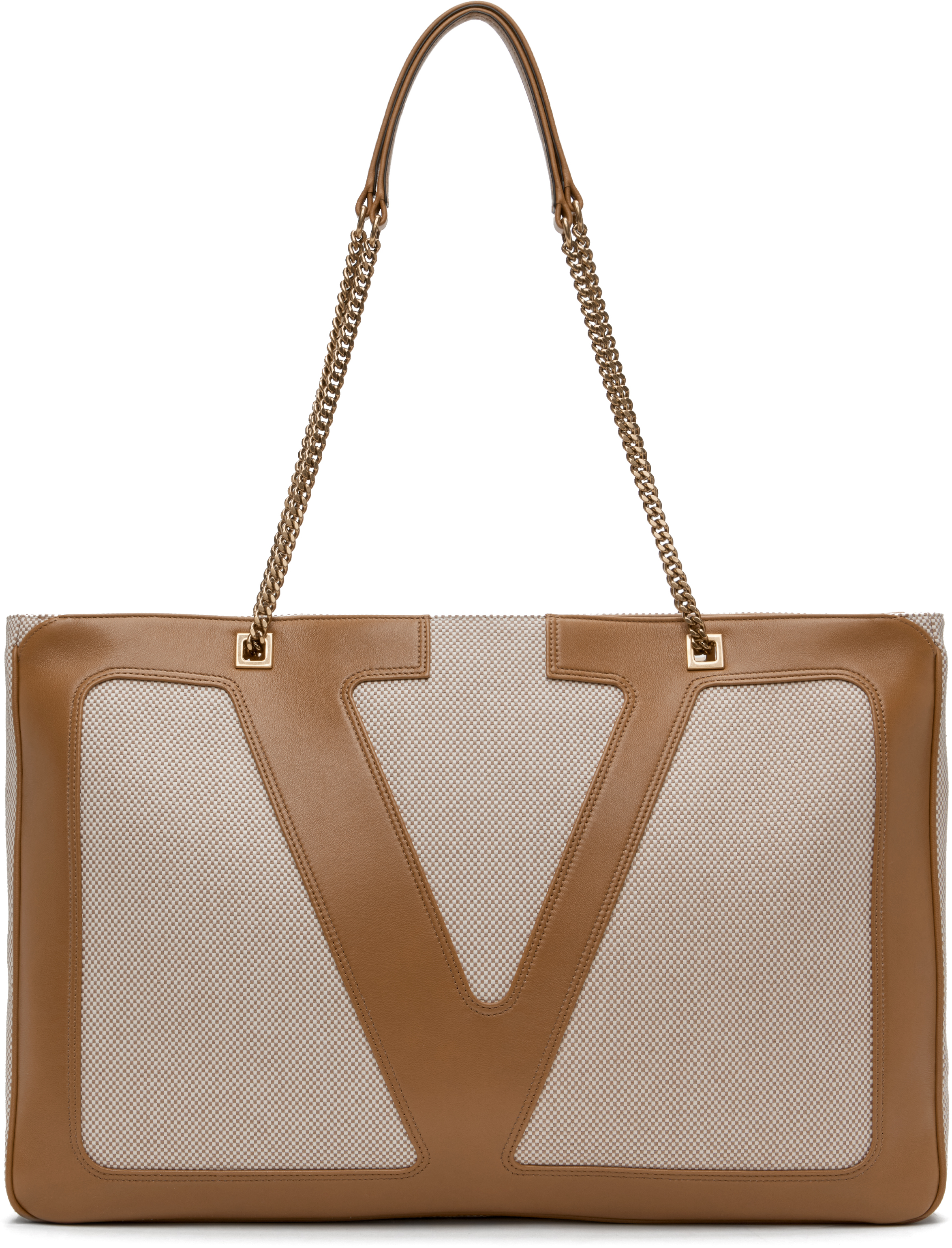 Beige Viva Superstar Large Canvas Shopping Tote