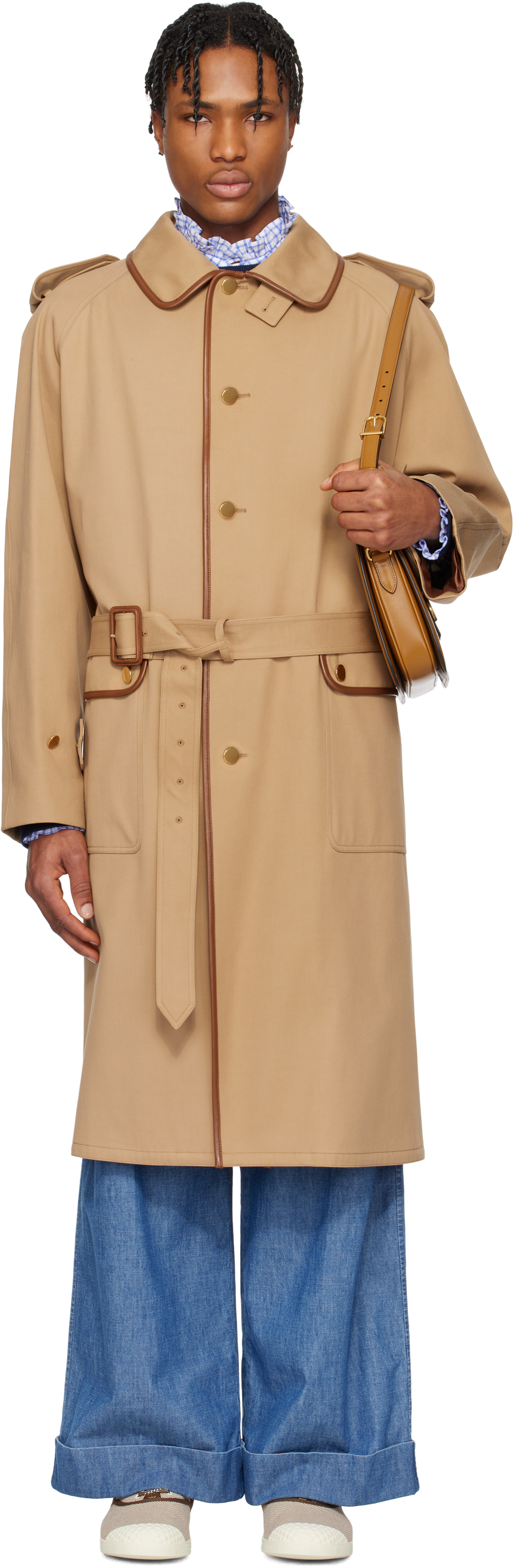 Tan Belted Trench Coat