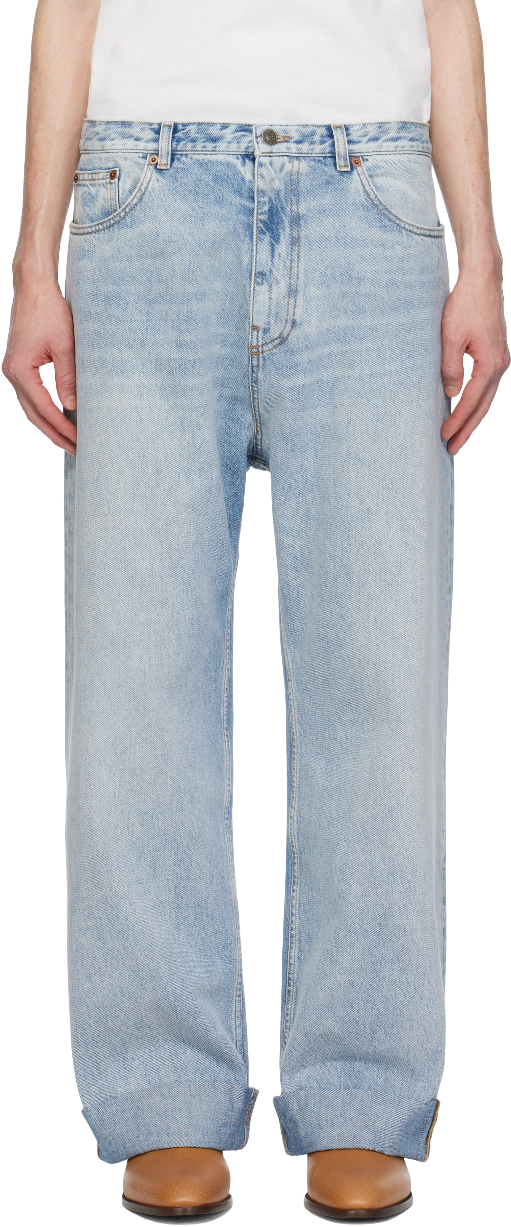 Blue Rolled Cuff Jeans