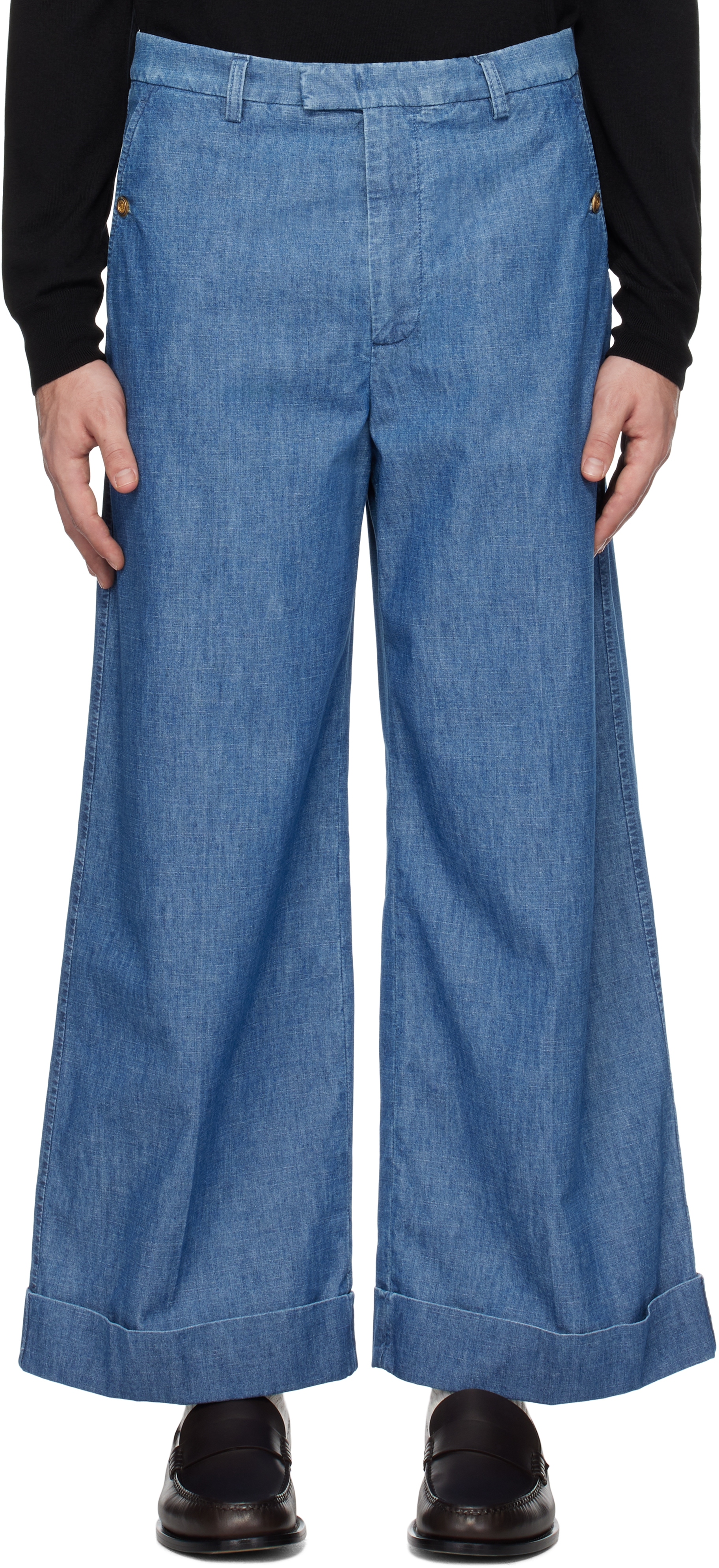 Blue Rolled Cuff Jeans