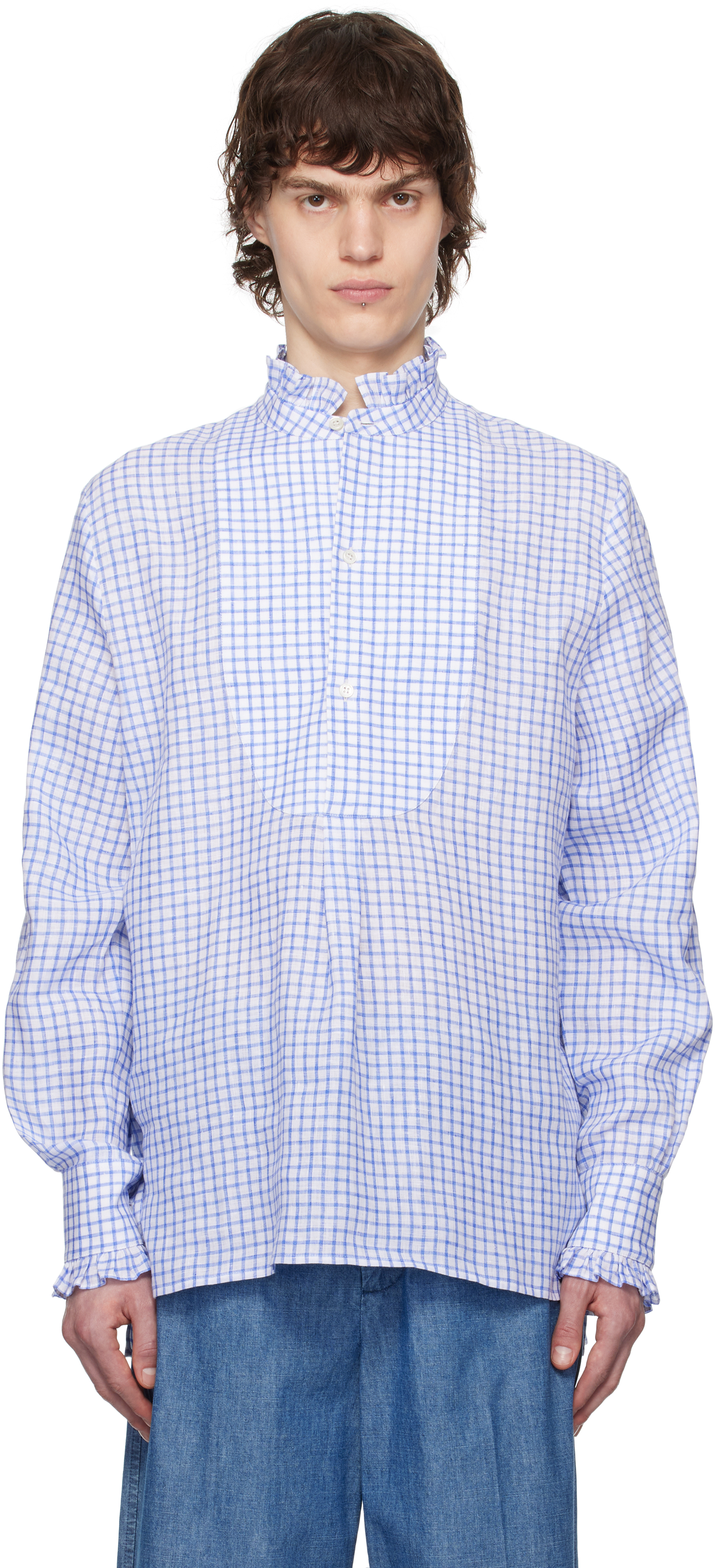 Blue 
White Check Shirt