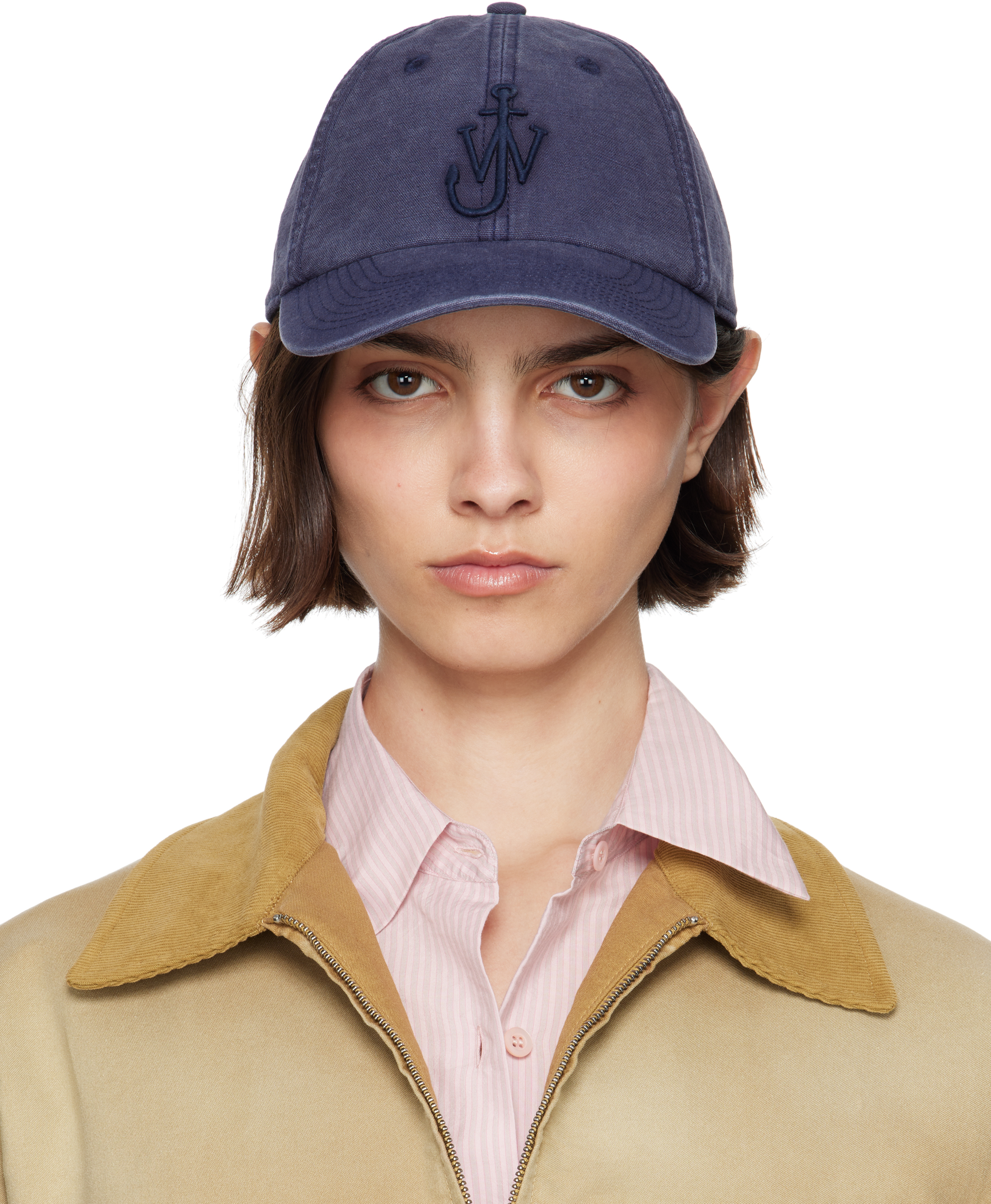 Jw Anderson Navy Anchor Logo Baseball Cap In 888 Navy
