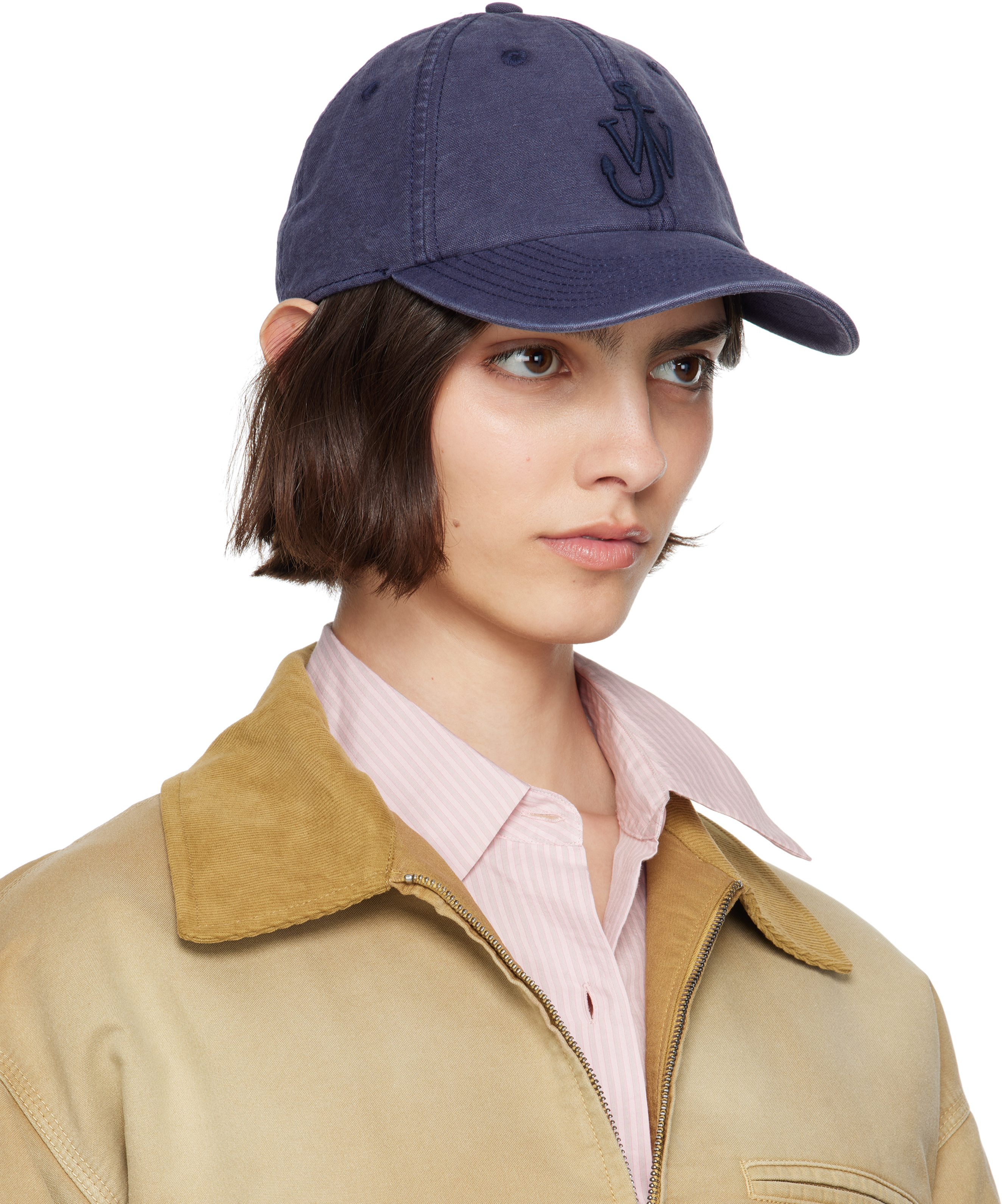 Jw Anderson Navy Anchor Logo Baseball Cap In 888 Navy