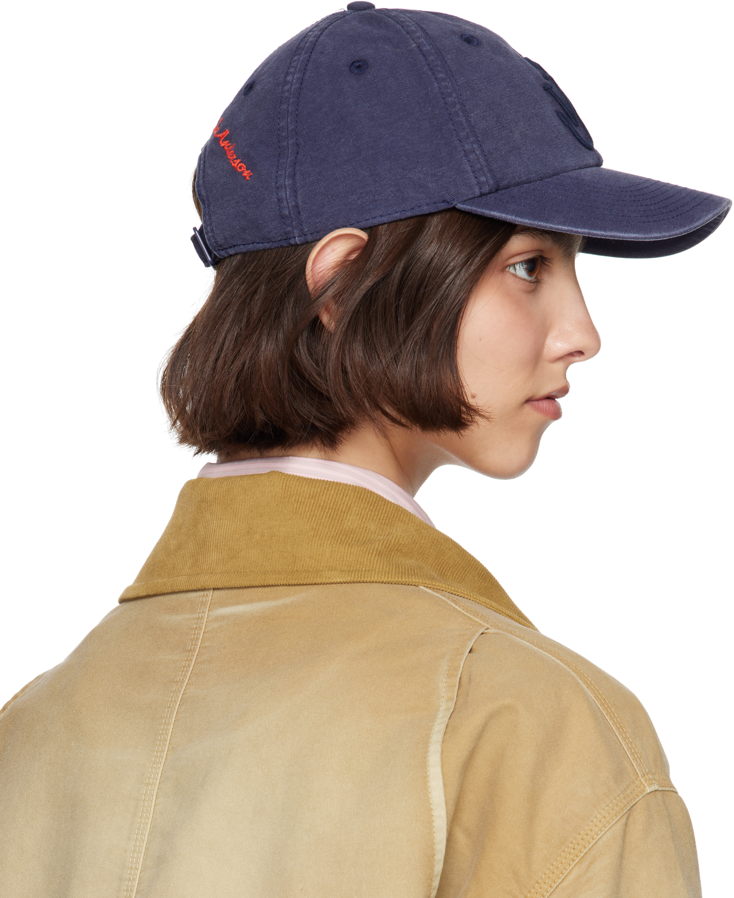 Jw Anderson Navy Anchor Logo Baseball Cap In 888 Navy