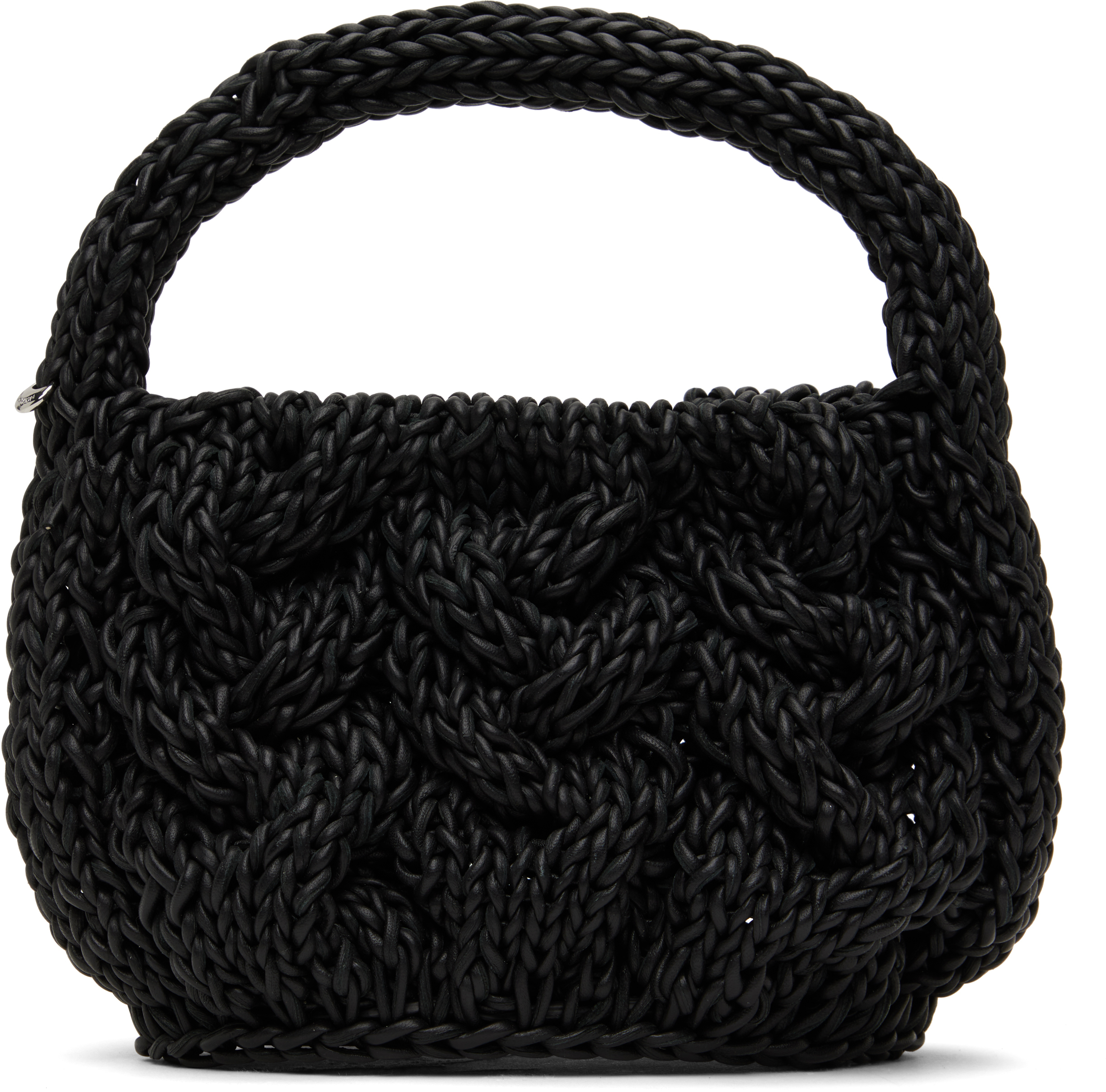 JW Anderson: ブラック スモール Cable Knit バッグ | SSENSE 日本