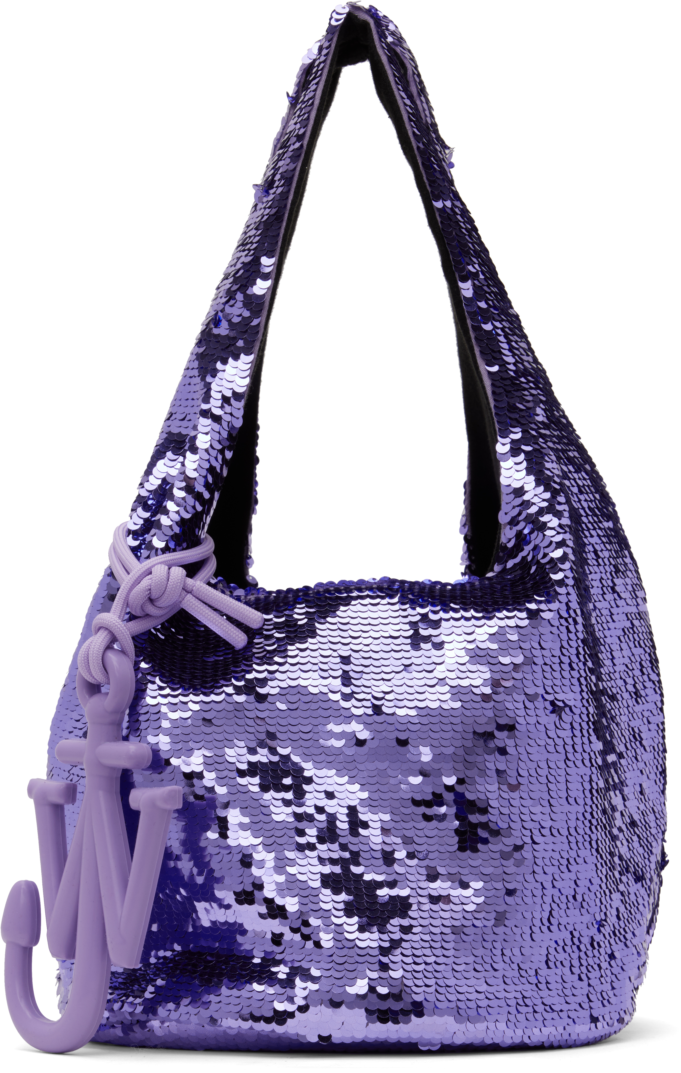 ★関税込★ JW ANDERSON ミニ スパンコールバッグ JW Andersonのパープル ミニ スパンコール ショッパーバッグが