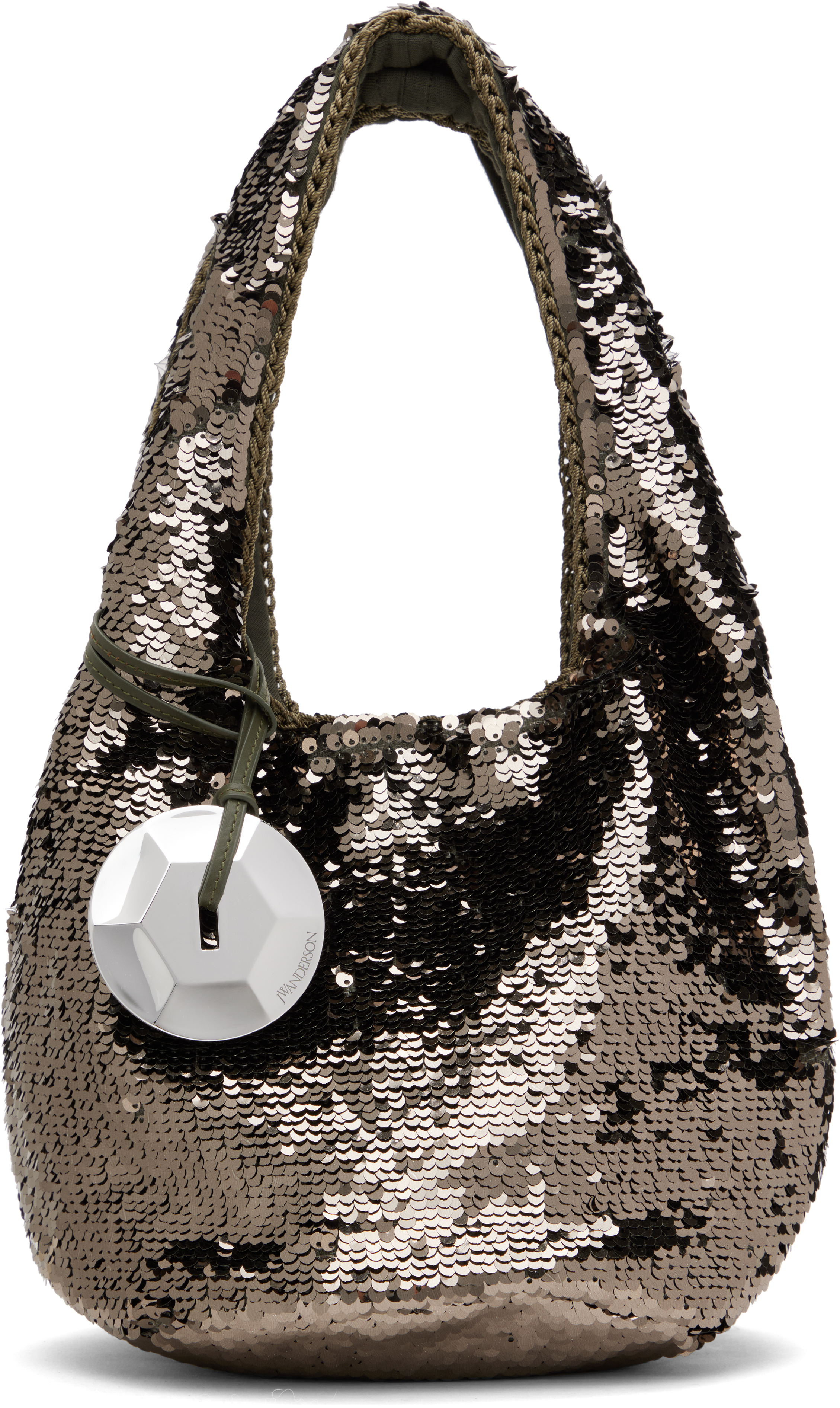 Gunmetal Mini Sequin Shopper Bag
