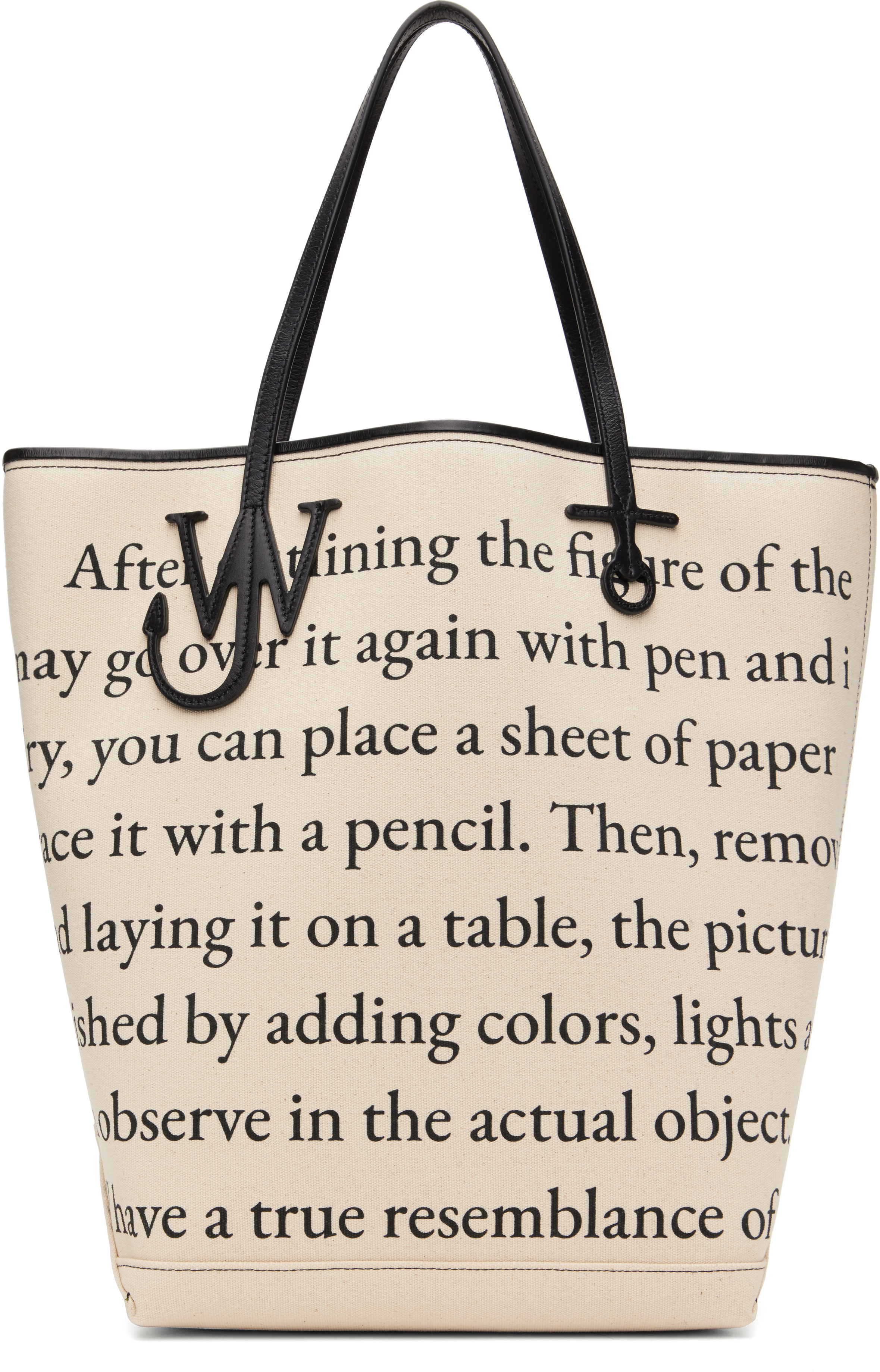 Jw Anderson J. W. Anderson Structured Tote Bag With Contrasting Black Trim In 006 Ivory