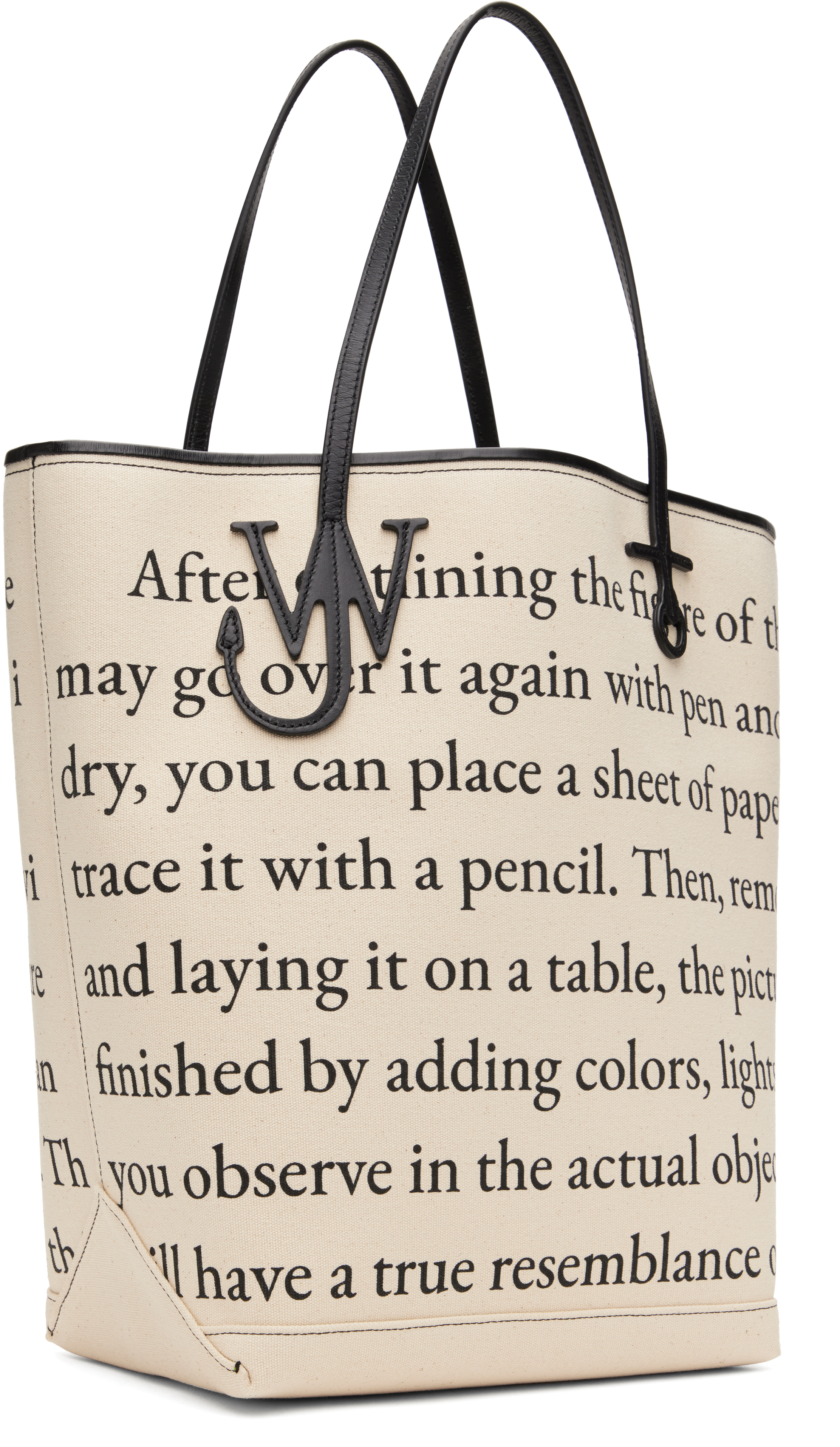Jw Anderson J. W. Anderson Structured Tote Bag With Contrasting Black Trim In 006 Ivory