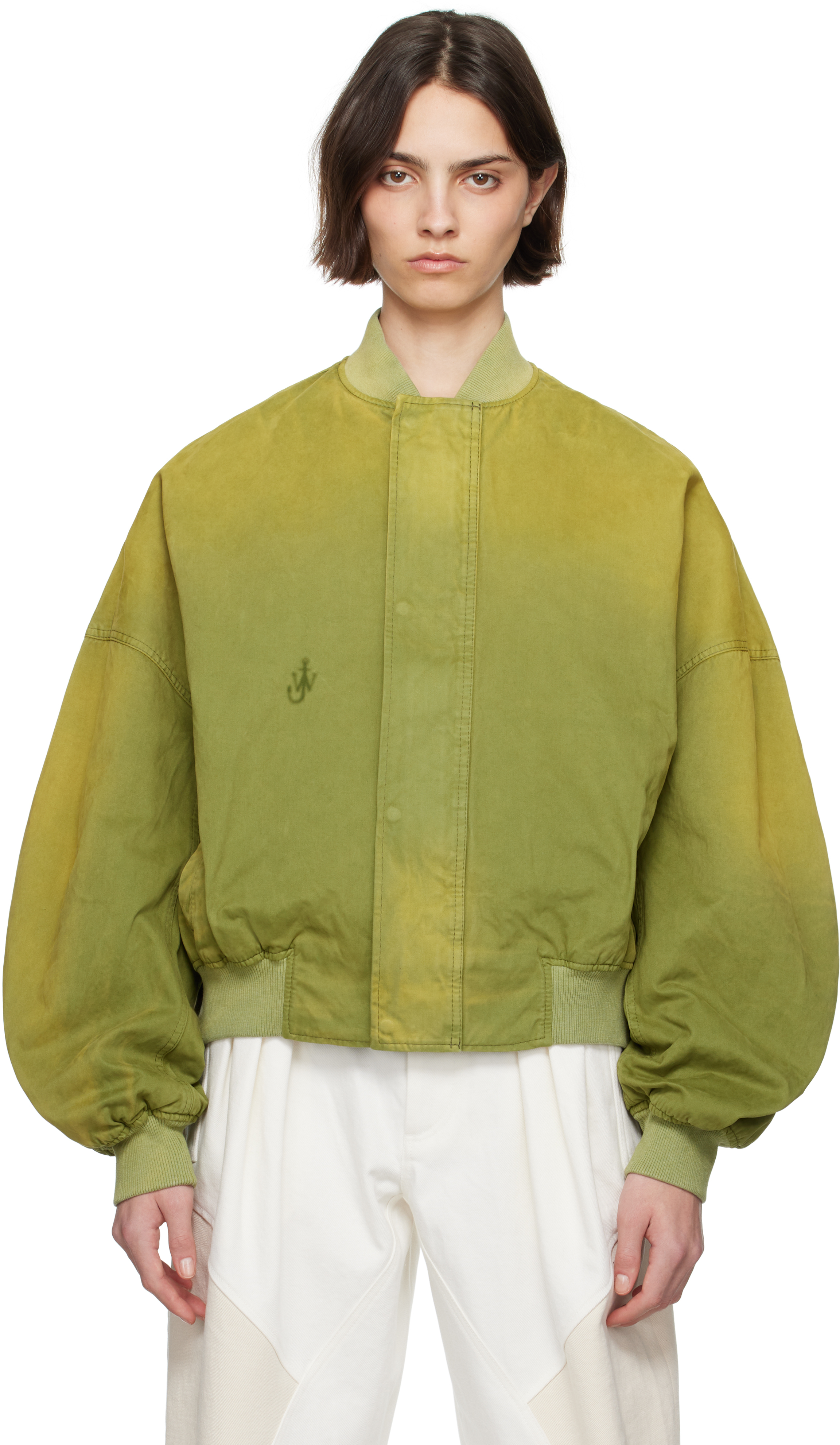 Khaki Relaxed Cotton Bomber Jacket