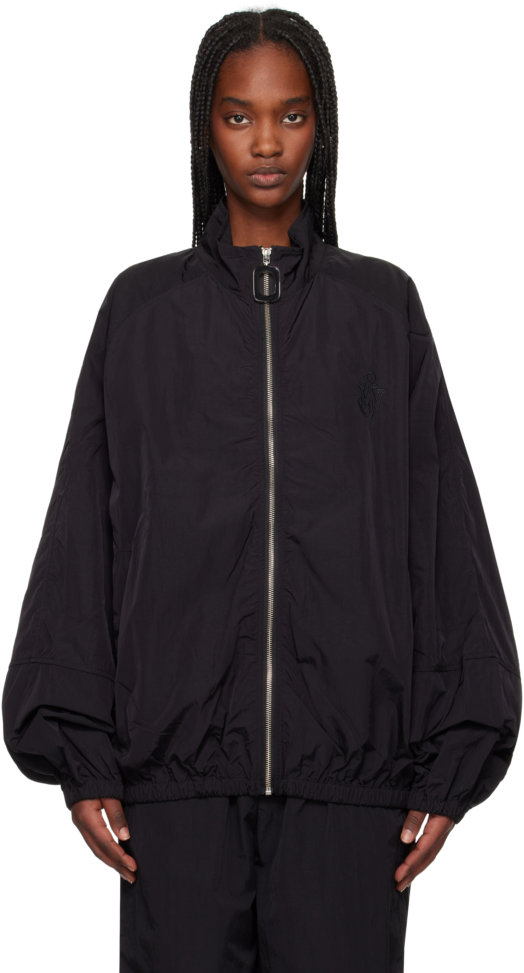JW Anderson: Black Raglan Sleeve Track Jacket | SSENSE JW Anderson: Black Raglan Sleeve Track Jacket | SSENSE
