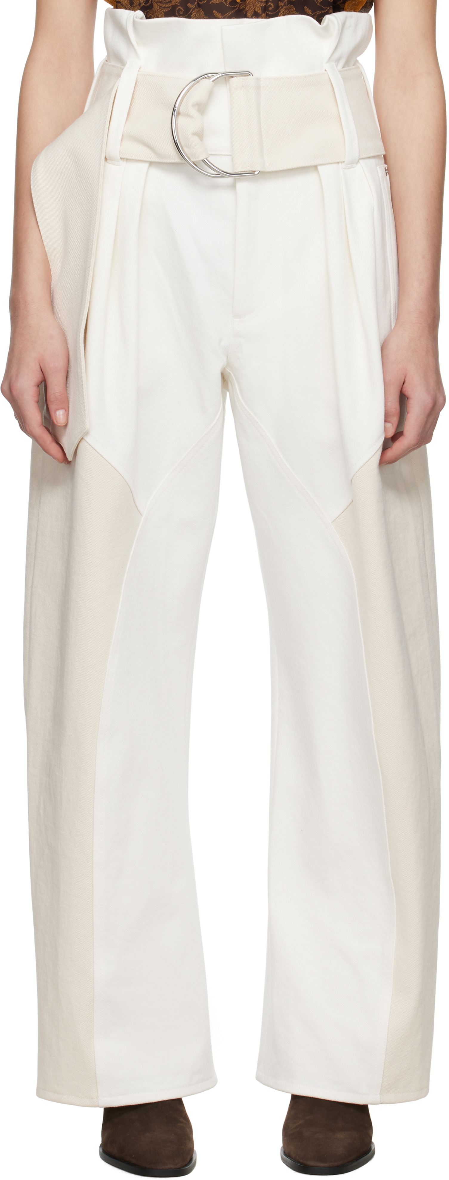 Off-White Denim D-Ring Belt Falari Canvas Web Belt with Double D Ring Loop Buckle  main image 4
