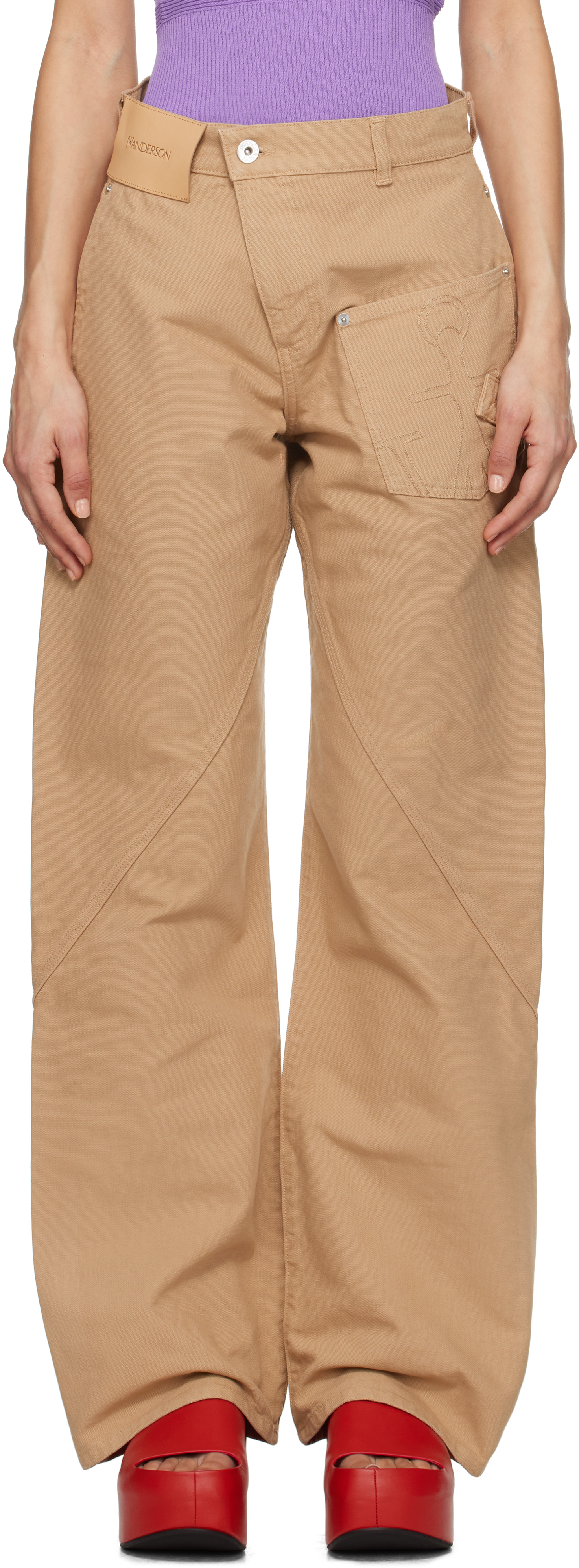 Tan Twisted Workwear Trousers