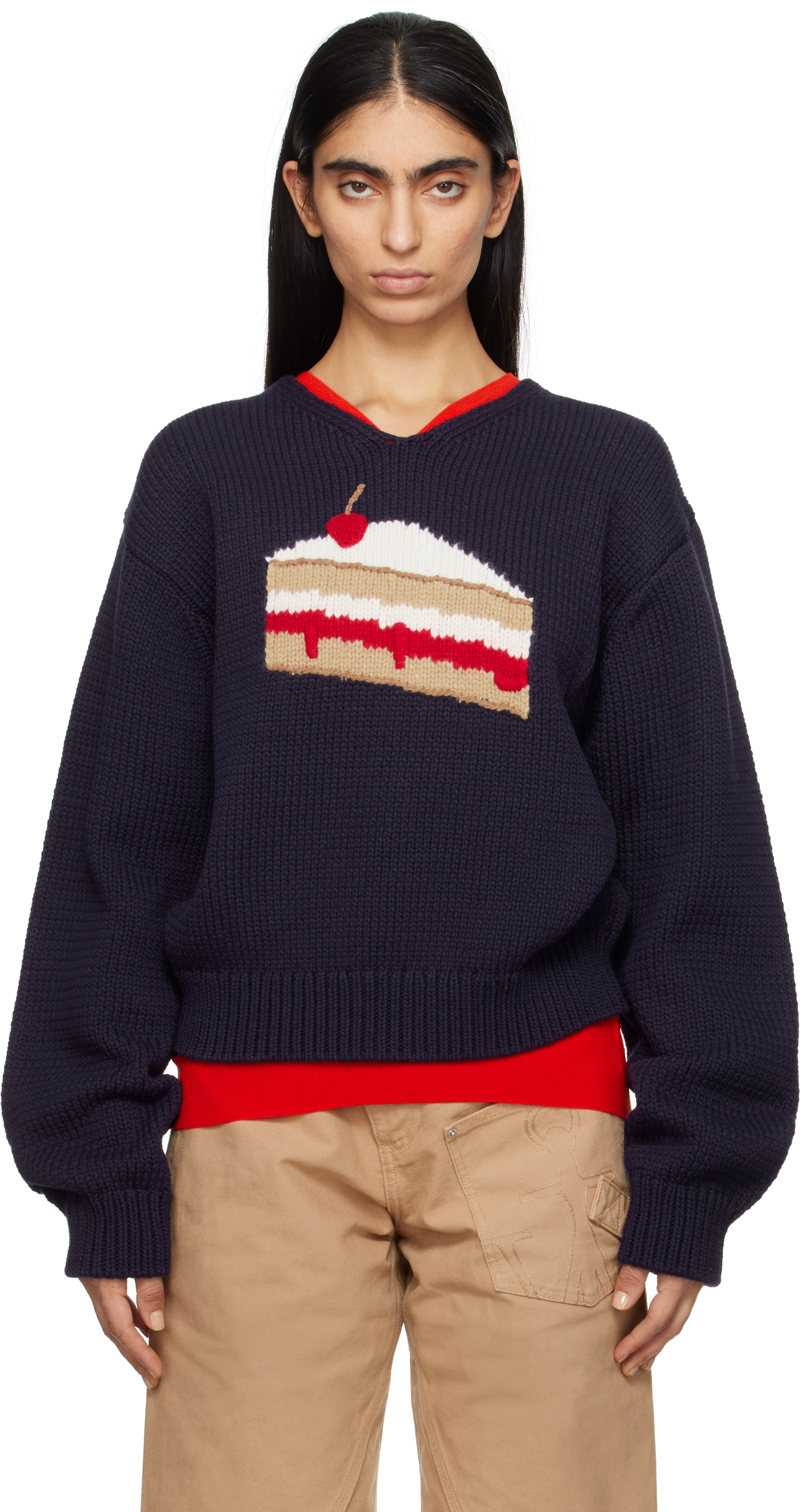 Navy Cake Graphic Sweater