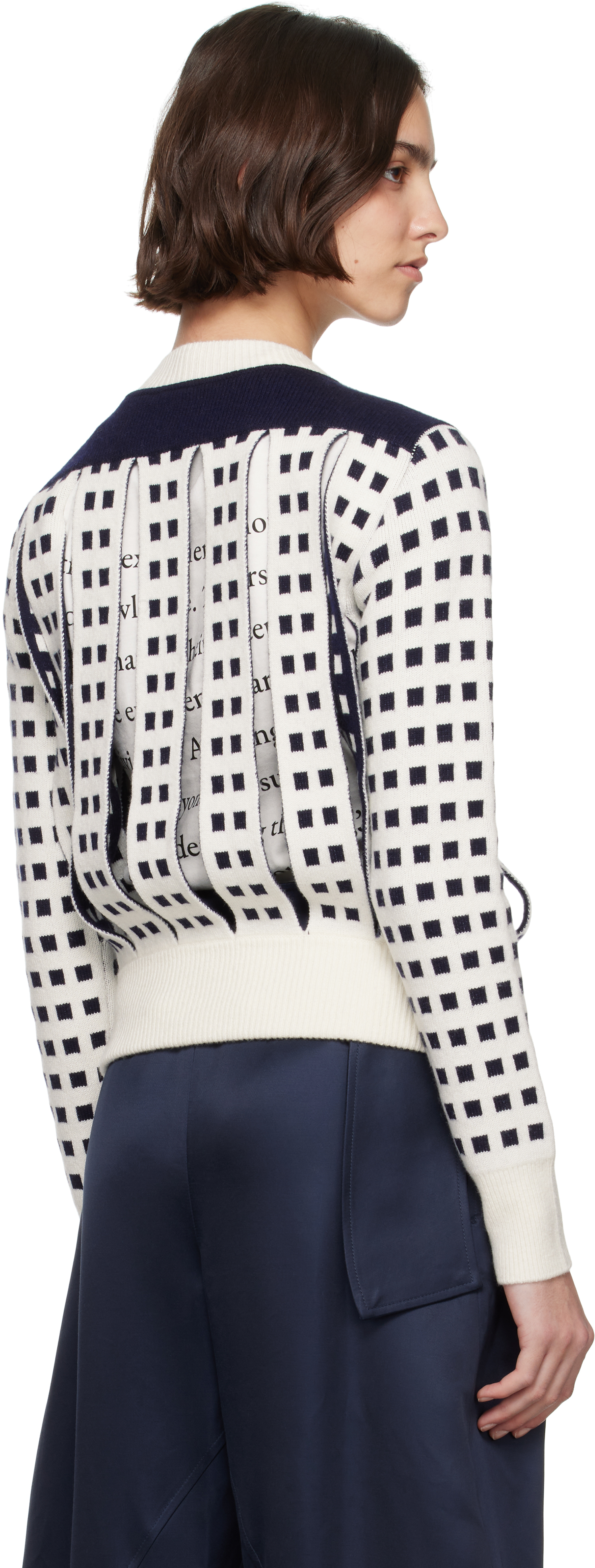 Jw Anderson Geometric Slit Wool-blend Jumper In 002 Off White