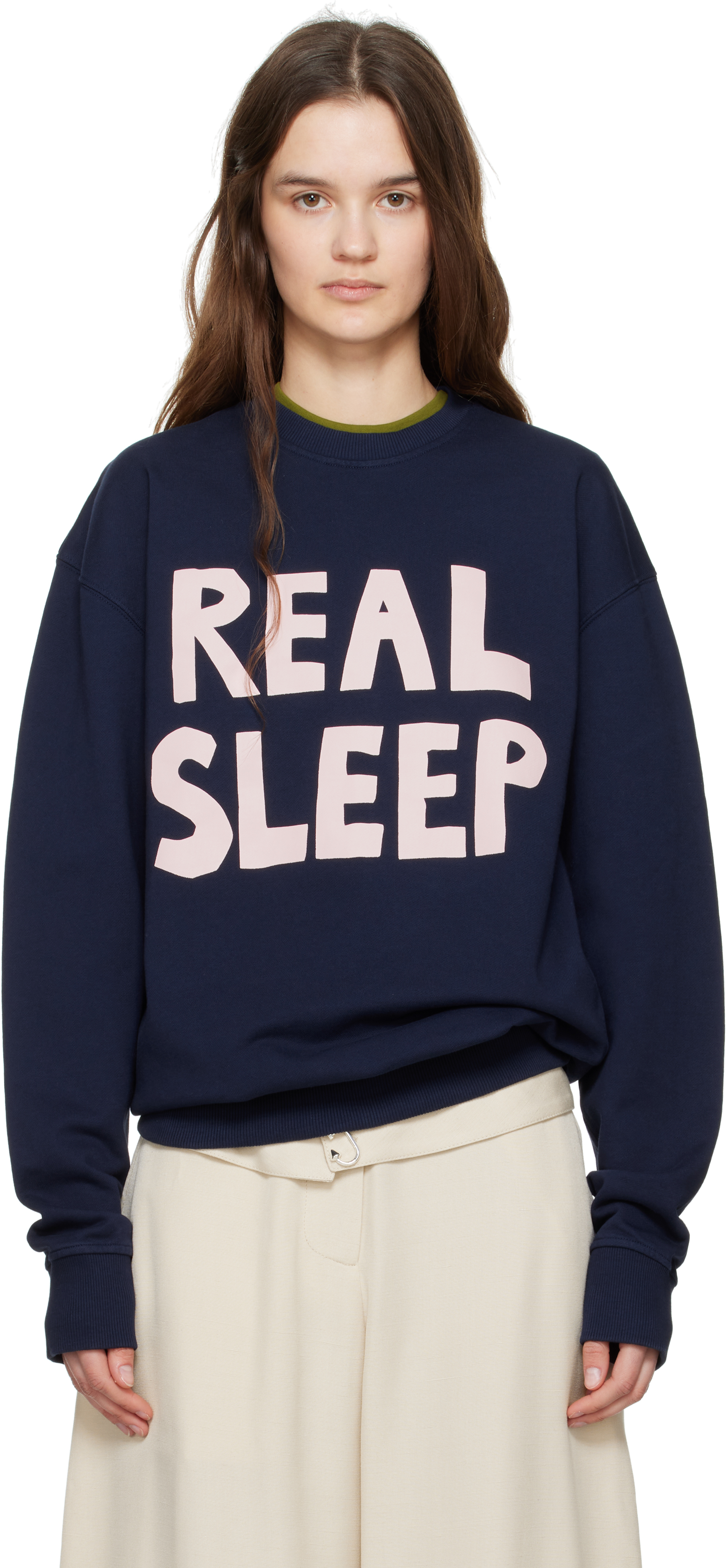 Navy 
Real Sleep
 Printed Sweatshirt