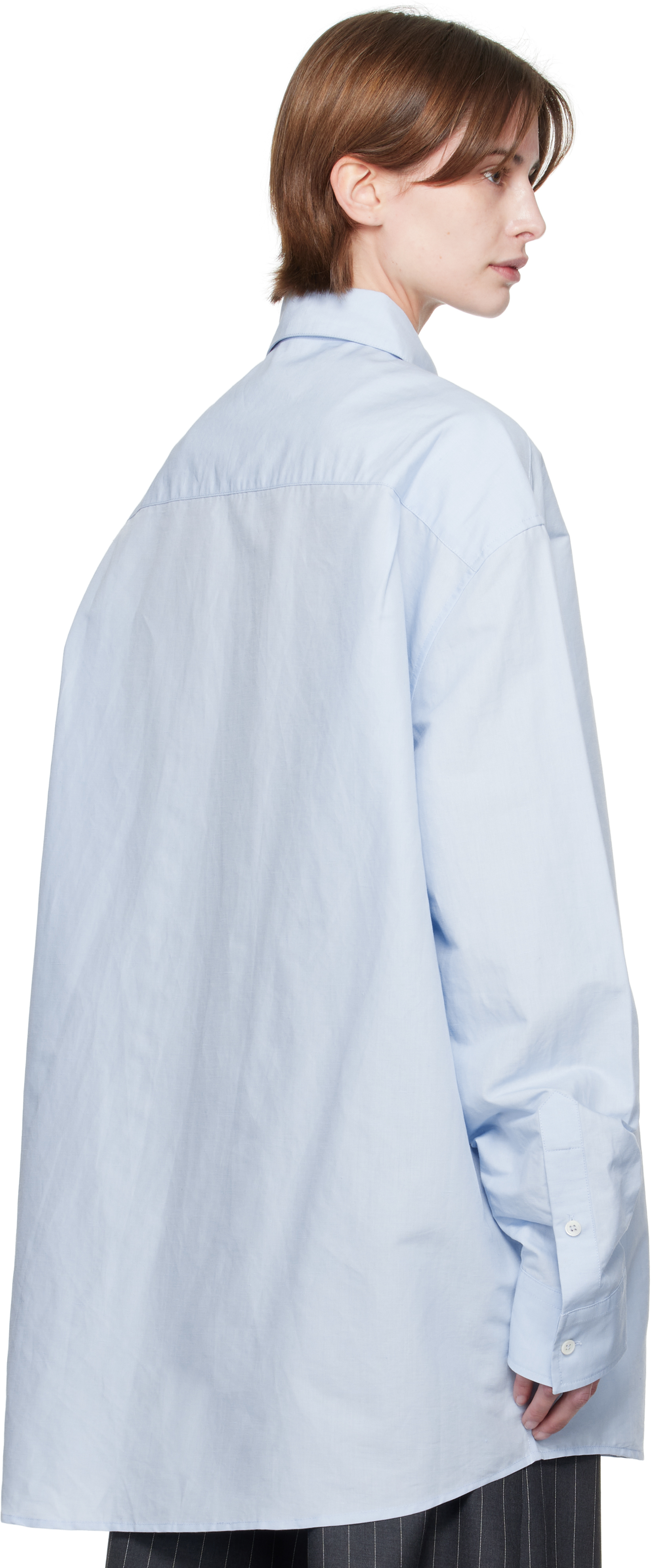 Jw Anderson Blue Window Embroidered Shirt In 804 Light Blue