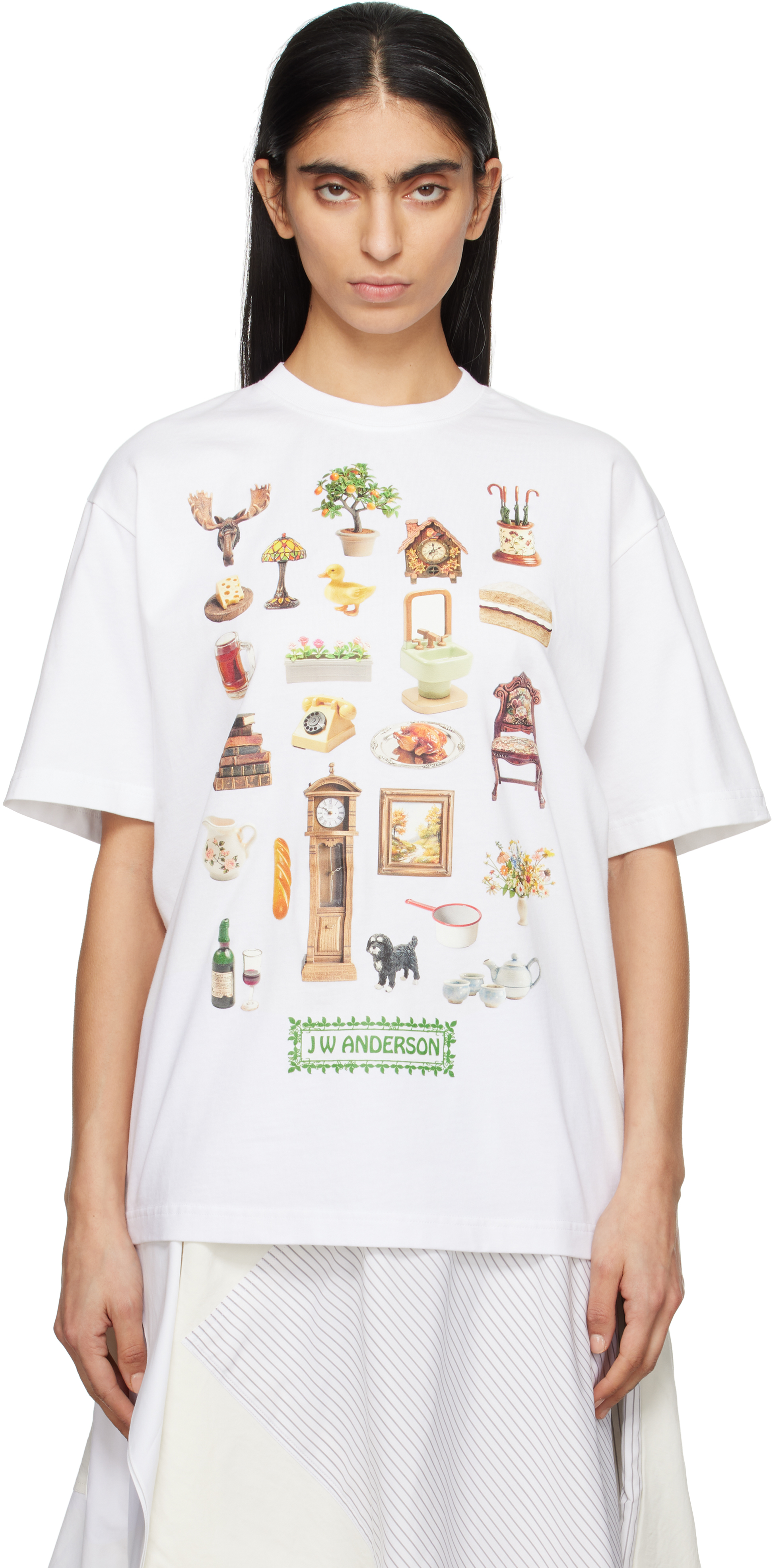 White Diorama Printed T-shirt