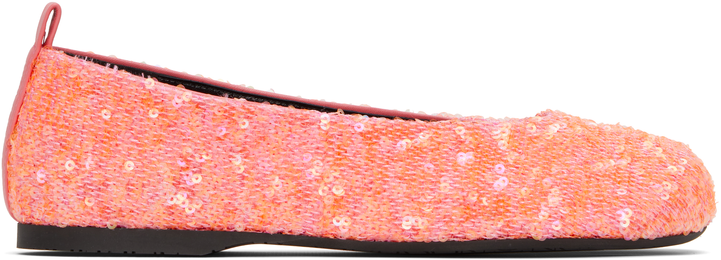 Pink All-Over Sequin Ballerina Flats
