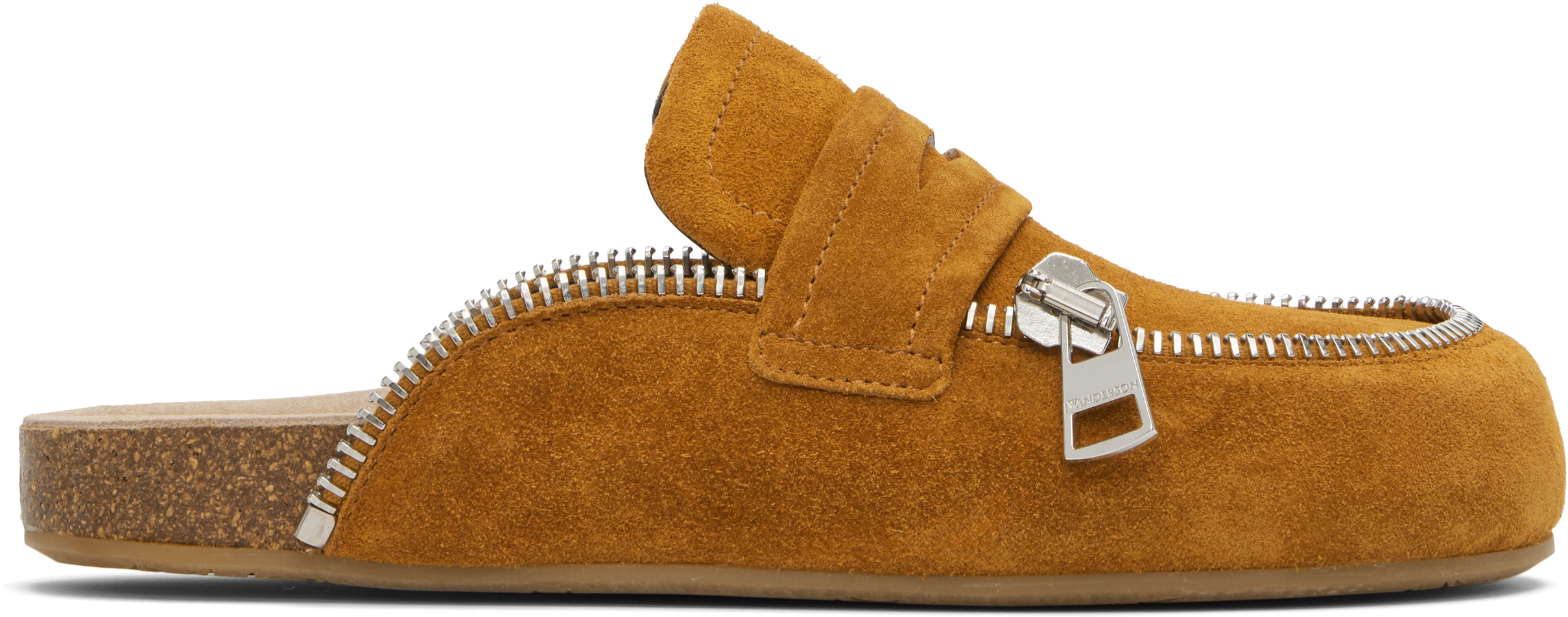 Tan Leather Biker Slip-on Loafers