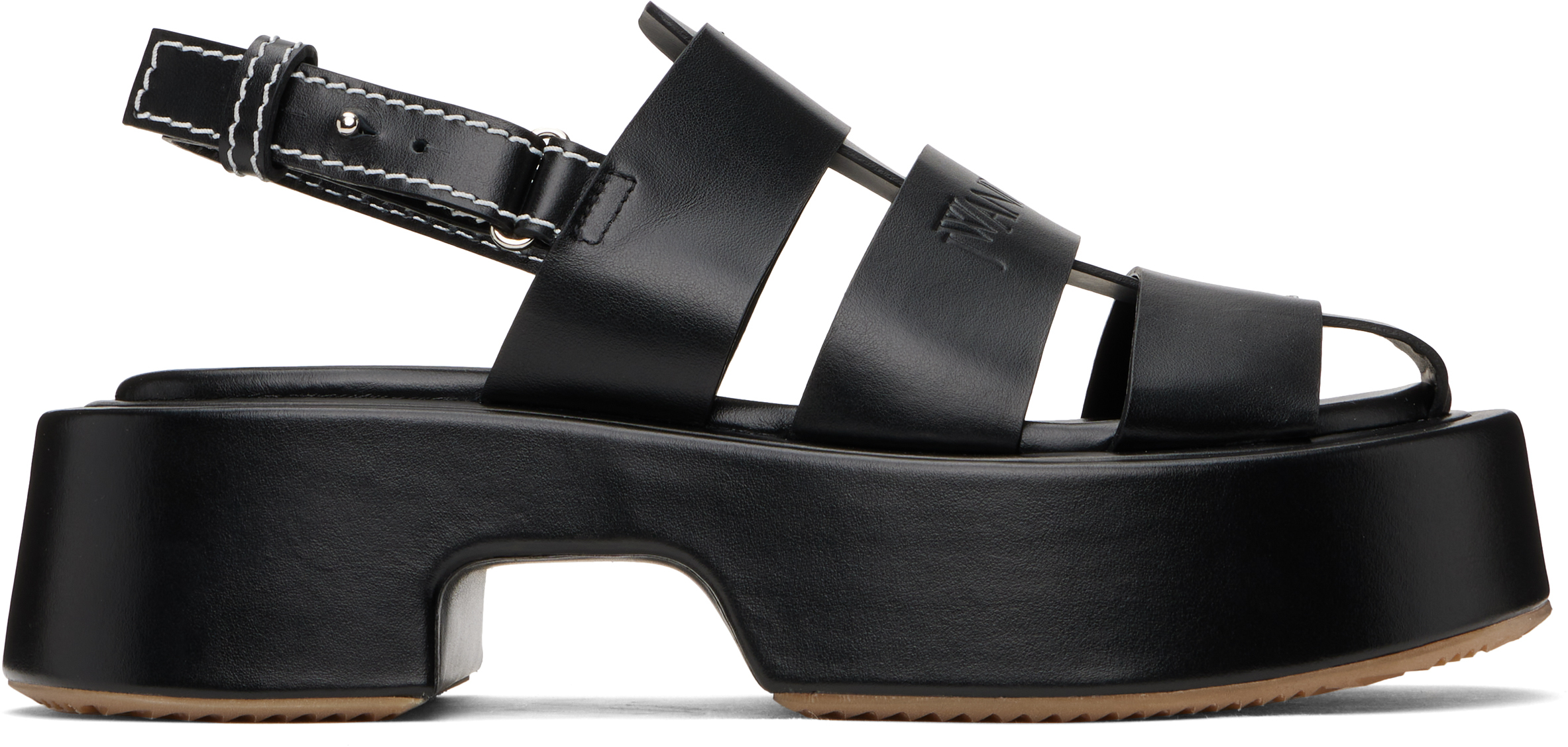 Jw Anderson Stripe Platform Sandal W In 999 Black