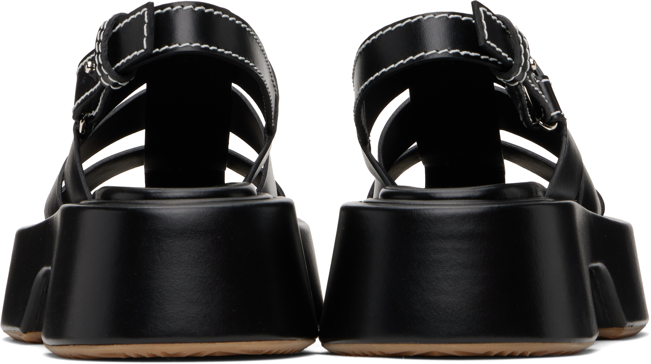 Jw Anderson Stripe Platform Sandal W In 999 Black